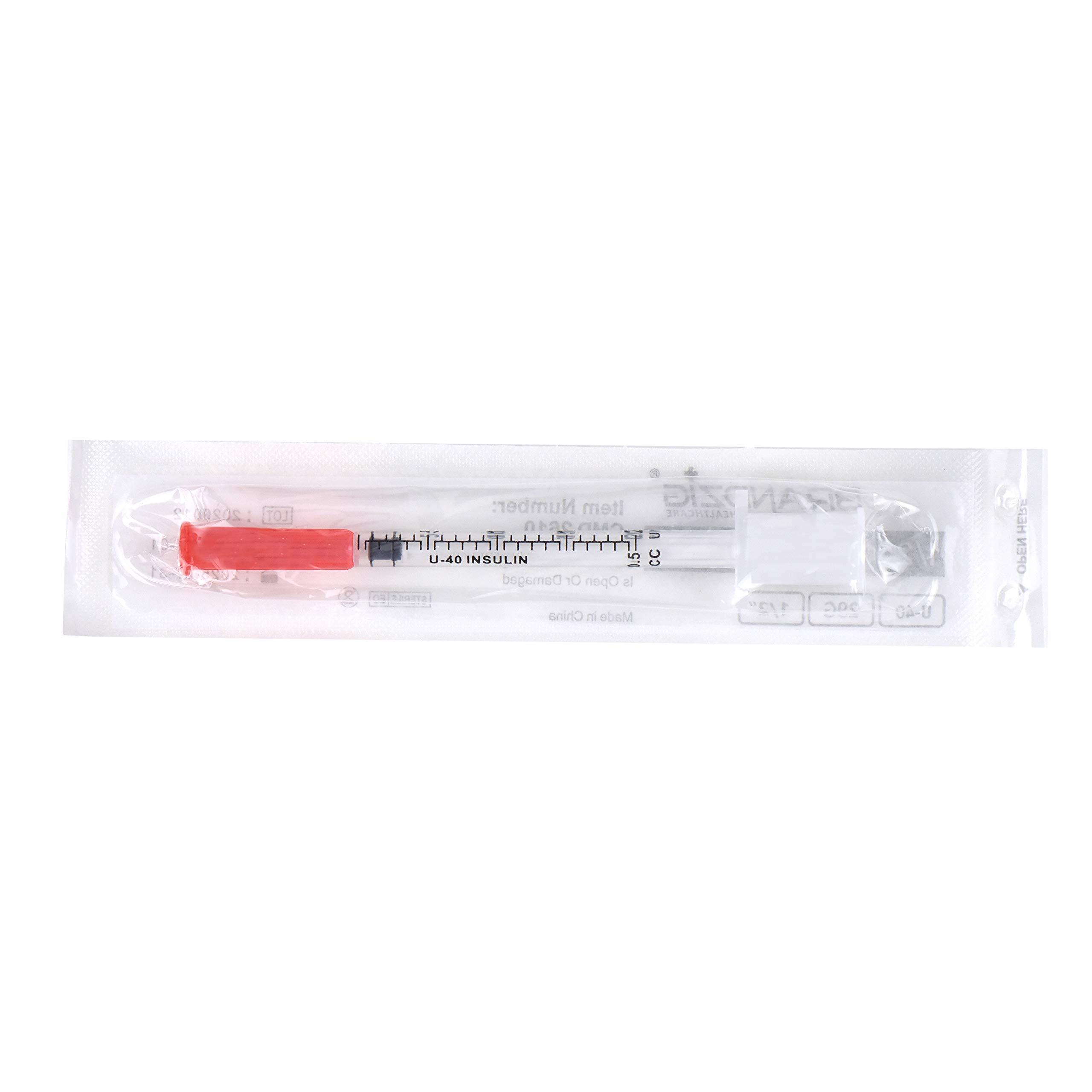 Brandzig U-40 Pet Insulin Syringes 29G 1/2cc, 1/2" 100-Pack - Image 5