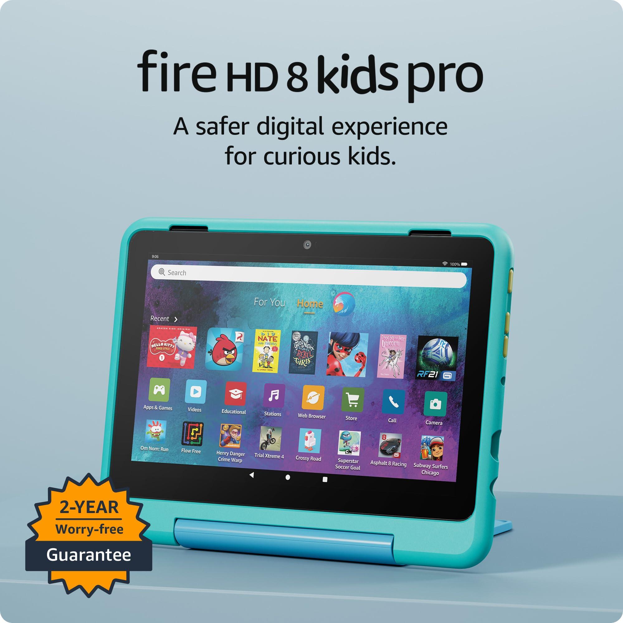 Amazon Fire HD 8 Kids Pro tablet (newest model), ages 6-12. Bright 8" HD screen, includes ad-free content, parental controls, 13-hr battery, slim case for older kids, 32GB, Hello Teal - Image 6