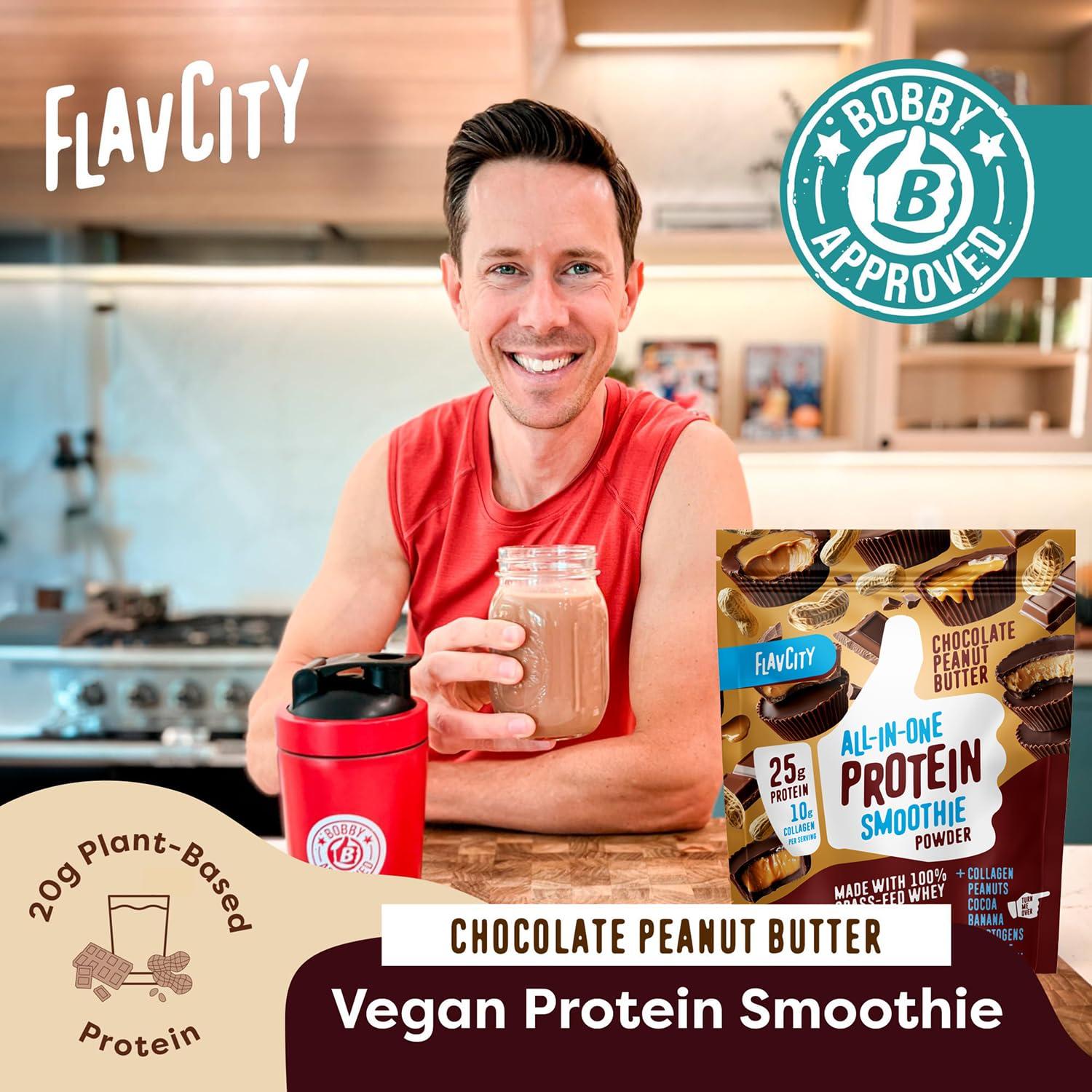 FlavCity Grass Fed Whey Chocolate Protein Powder - Chocolate Peanut Butter - 25g Protein & 10g Collagen - Made with Organic Cocoa & Coconut Milk - Gluten Free & No Added Sugars (20 Servings) - Image 2