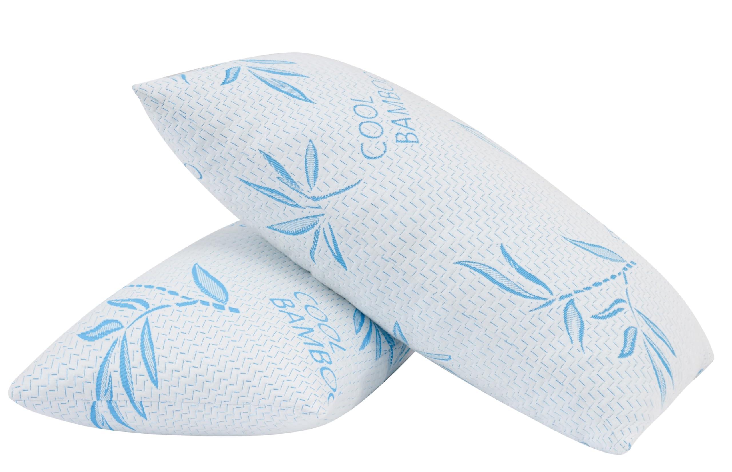 2 Pack King Size Rayon Derived from Bamboo Pillows for Sleeping, Cooling Shredded Memory Foam Adjustable Rayon Derived from Bamboo Bed Pillow with, Removable/Washable Cover (King 2 Pack) - Image 6