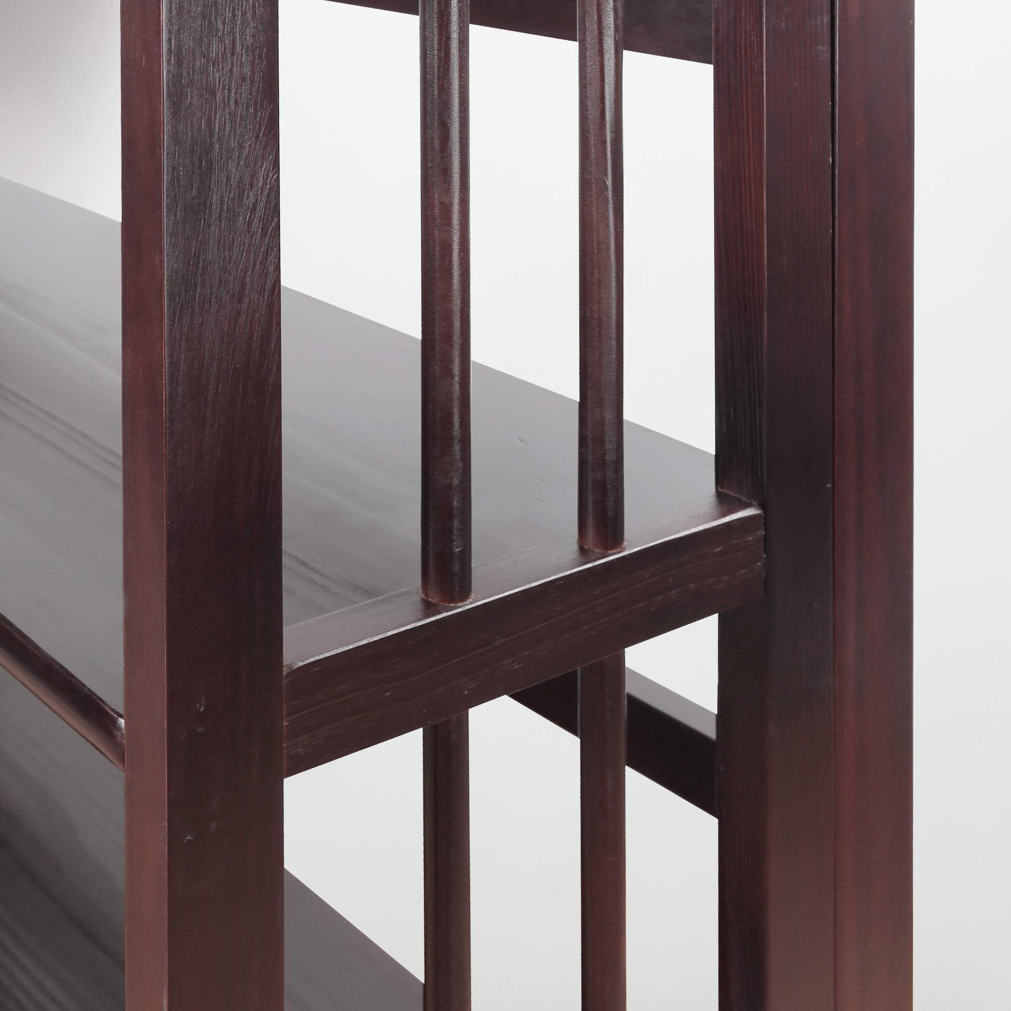 Casual Home 3 Shelf Folding Stackable Bookcase, 27.5" Wide, Espresso - Image 10
