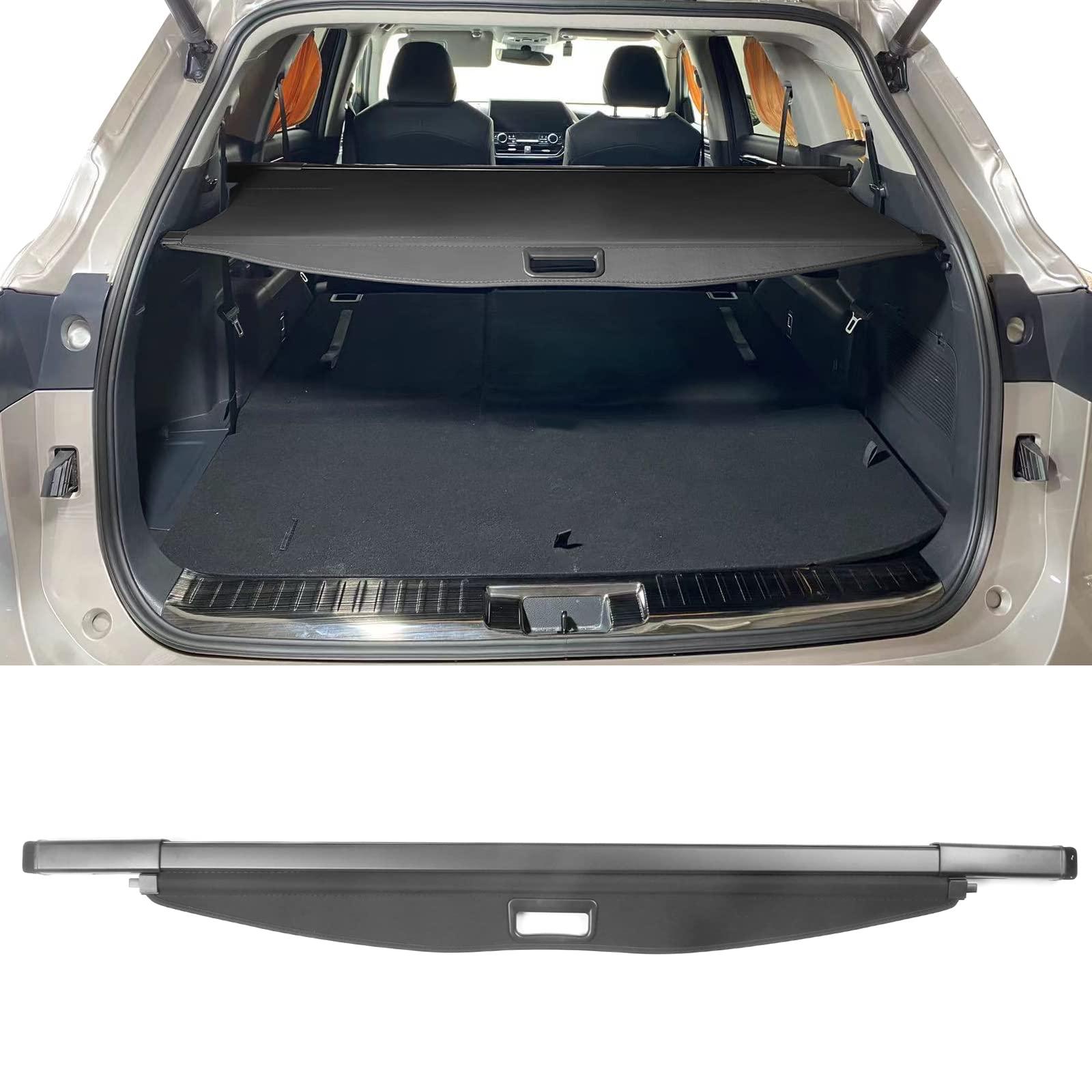 IKON MOTORSPORTS, Rear Cargo Cover Compatible with 2020-2025 Toyota Highlander, Retractable Rear Trunk Security Cargo Cover Luggage Shade Black PVC & ABS & Aluminum Canvas Texture Style, 2021 - Image 2