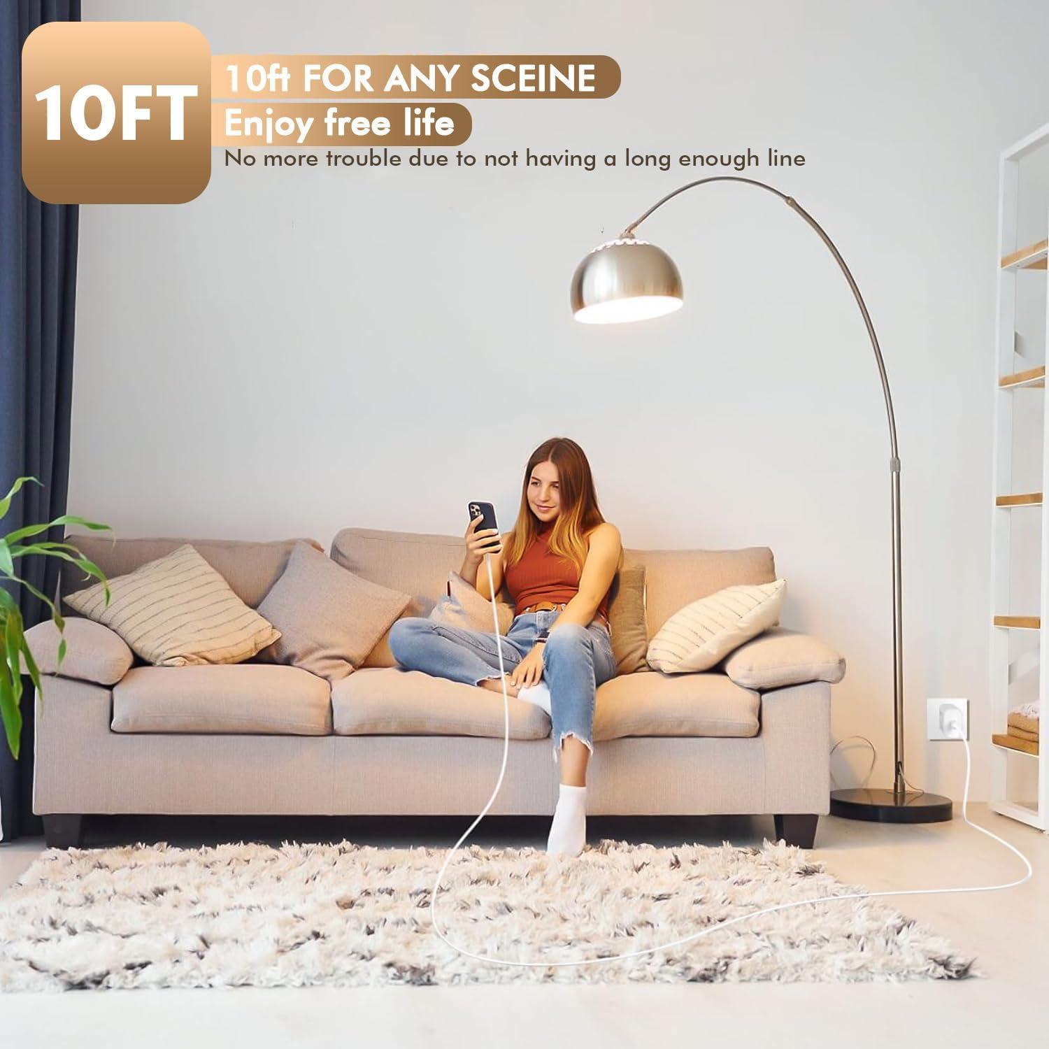 [Apple MFi Certified]10FT Fast iPhone Charger,Extra Long Apple Charger Fast Charging 2Pack 20W USB C Charger Block Plug + 10Foot Lightning Cable Cord for iPhone 14/Pro/Pro Max/Plus/13/12/11/XS/XR/X/SE - Image 7