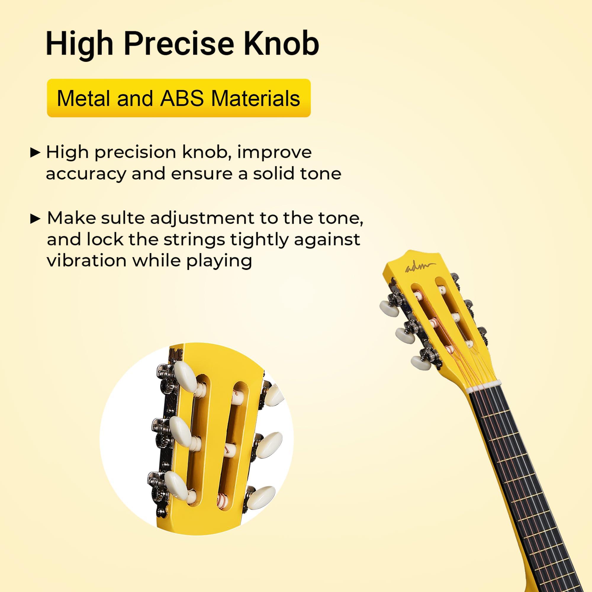 ADM Beginner Acoustic Classical Guitar Nylon Strings Wooden Guitar Bundle Kit for Kid Boy Girl Student Youth Guitarra Online Lessons with Starter Accessories (30 Inch, Honey Bee) - Image 9