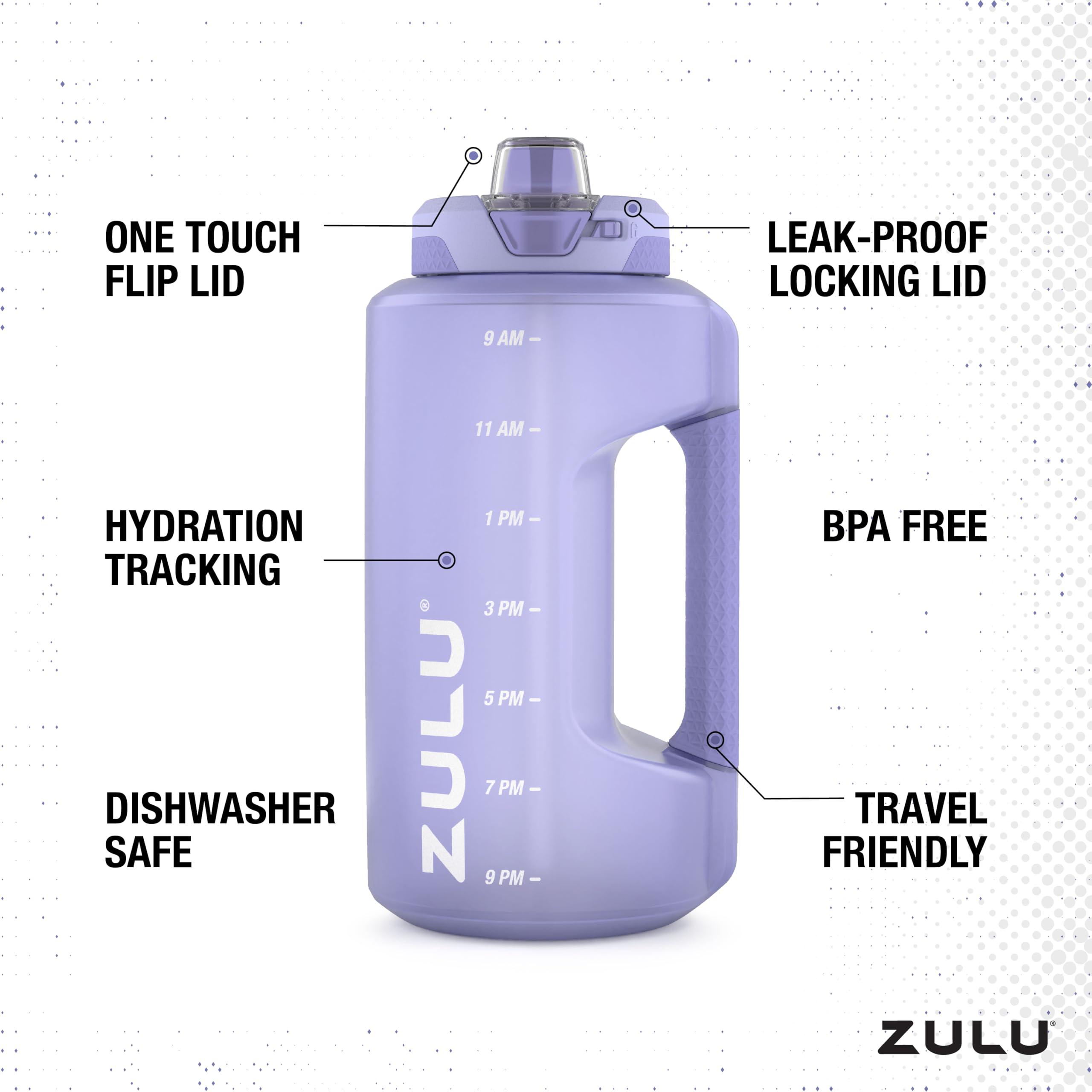 ZULU Goals 64oz Large Half Gallon Jug Water Bottle with Motivational Time Marker, Covered Straw Spout and Carrying Handle, Perfect for Gym, Home, and Sports, Tropical Violet - Image 4