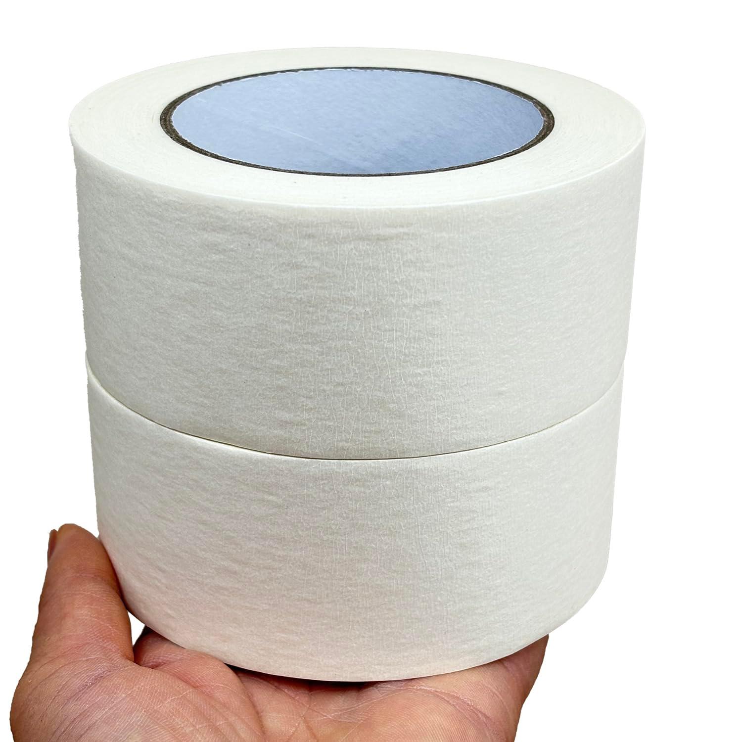 RILOMBAO Masking Tape 2 Inch x 55 Yards, 2 Rolls, Beige White Painter's Tape—Multi-Purpose Masking Tape for Painting, Crafts, DIY Projects, Labeling, Arts, Home, Office, School Stationery Supplies