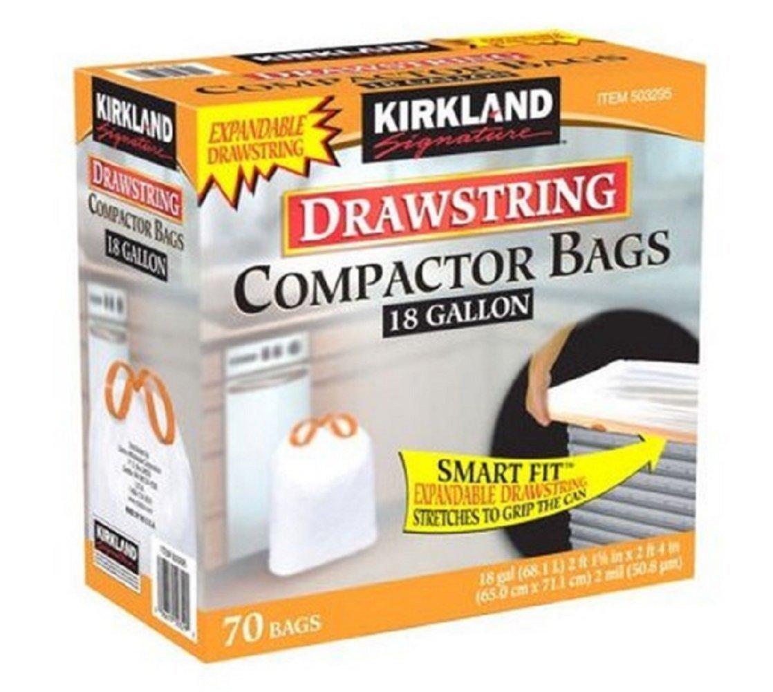 Watchy Shop Compactor Bags 18 Gallon Smart Fit Gripping Drawstring 70 ct,Thickness: 2.0 mil,Dimensions: 25.625" x 28"