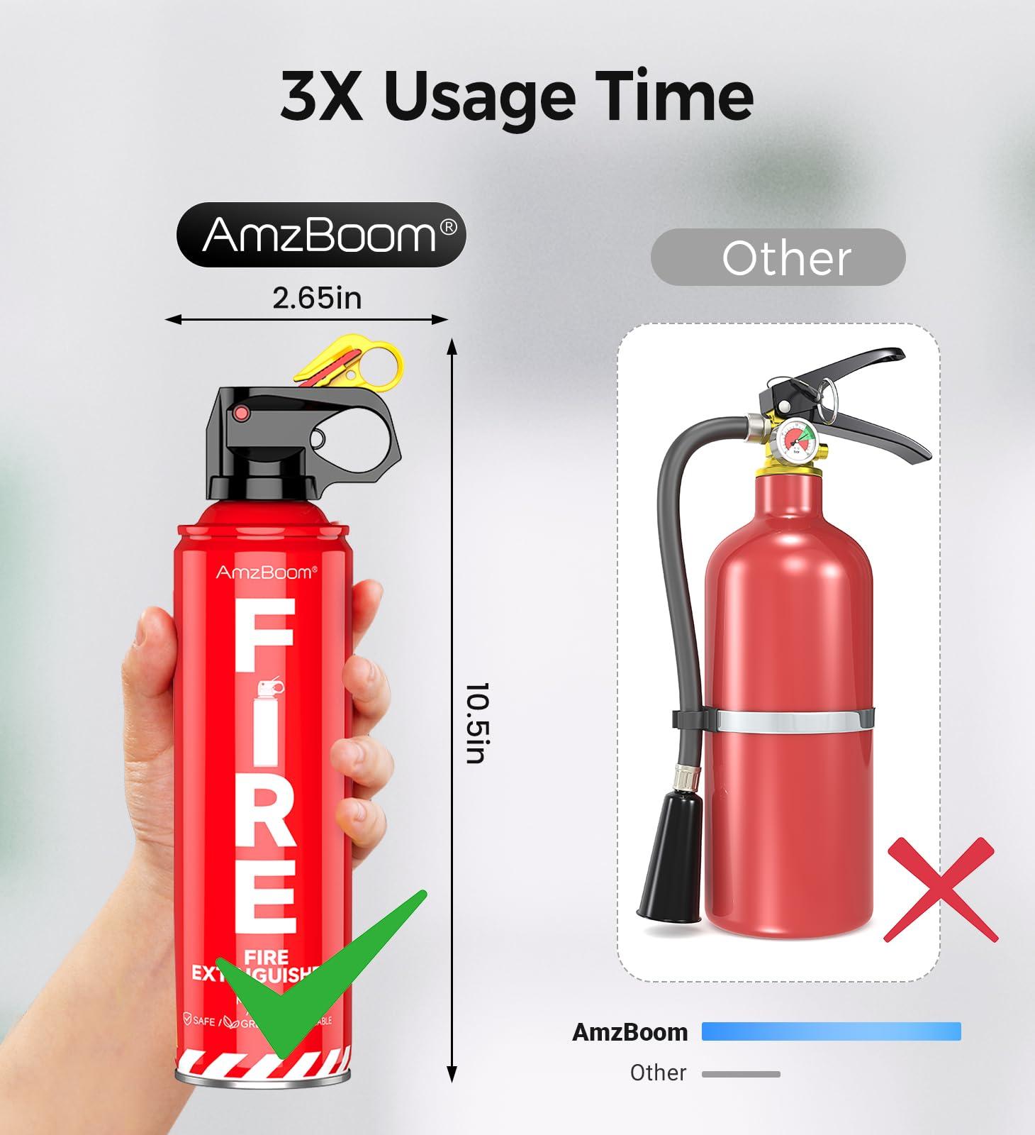 AmzBoom Fire Extinguisher for Home, Car, Kitchen, and Boat 3-Pack with Emergency Survival Kit, Portable Extinguishing Aerosol Spray Compact A, B, C, K – Includes Mounting Brackets for Easy Access. - Image 4