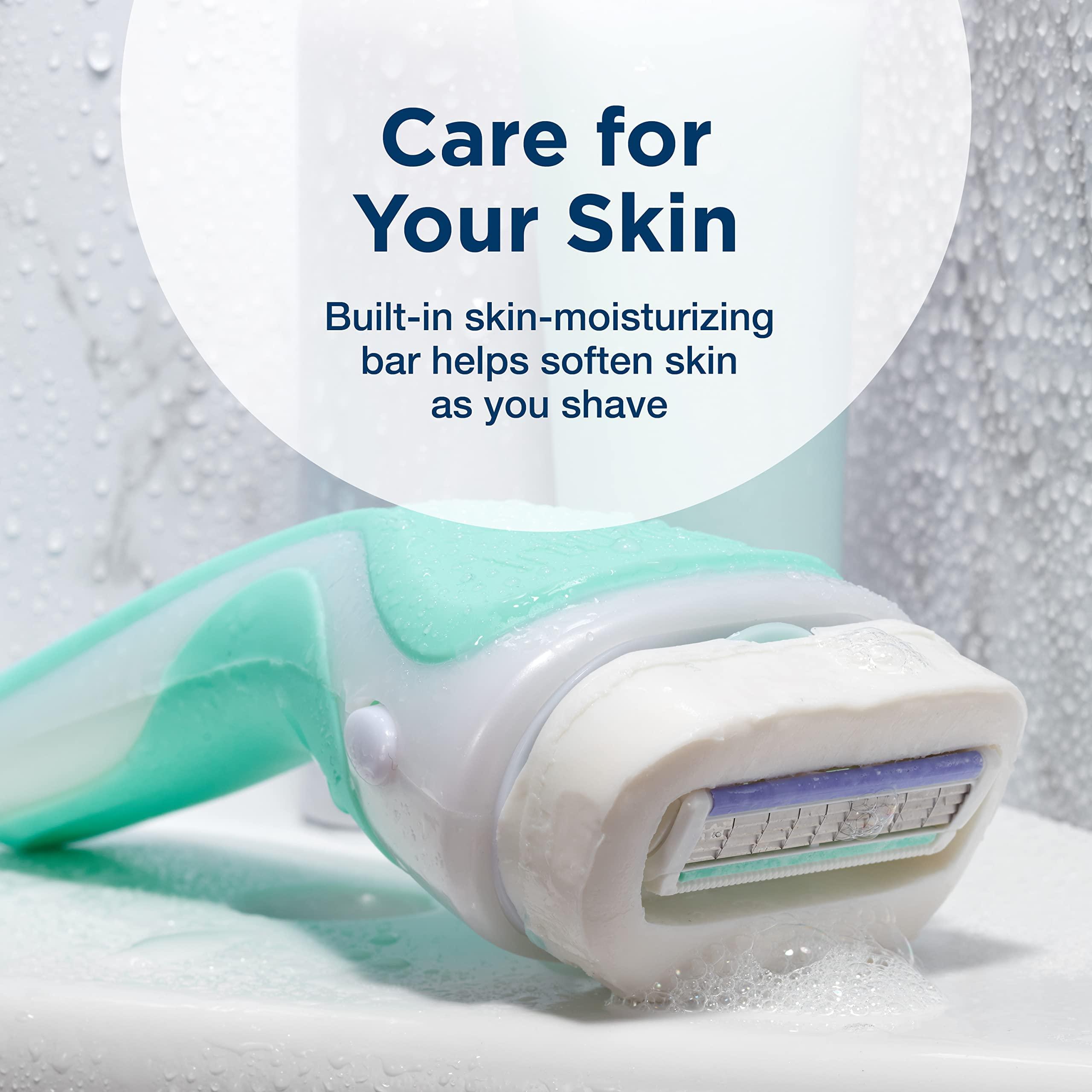 Schick Intuition Razors for Women with Sensitive Skin | 1 Razor & 2 Intuition Razor Blades Refill with Organic Aloe - Image 5