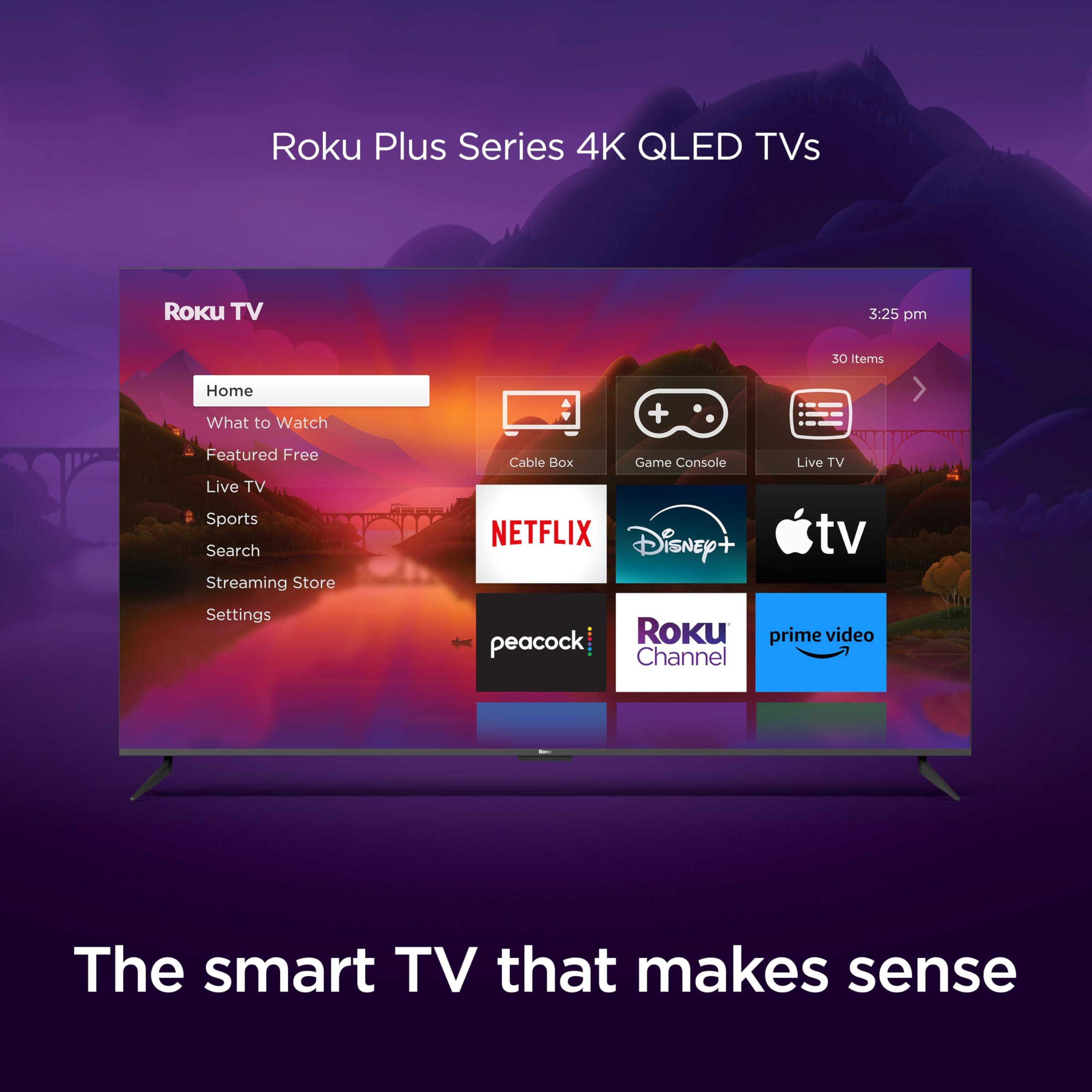 Roku Plus Series 55-Inch 4K QLED Smart TV RokuTV, Seamless Streaming, Striking 4K Resolution, Roku Voice Remote Pro, Dolby Vision, Automatic Brightness, Live Local News & Sports - Image 3