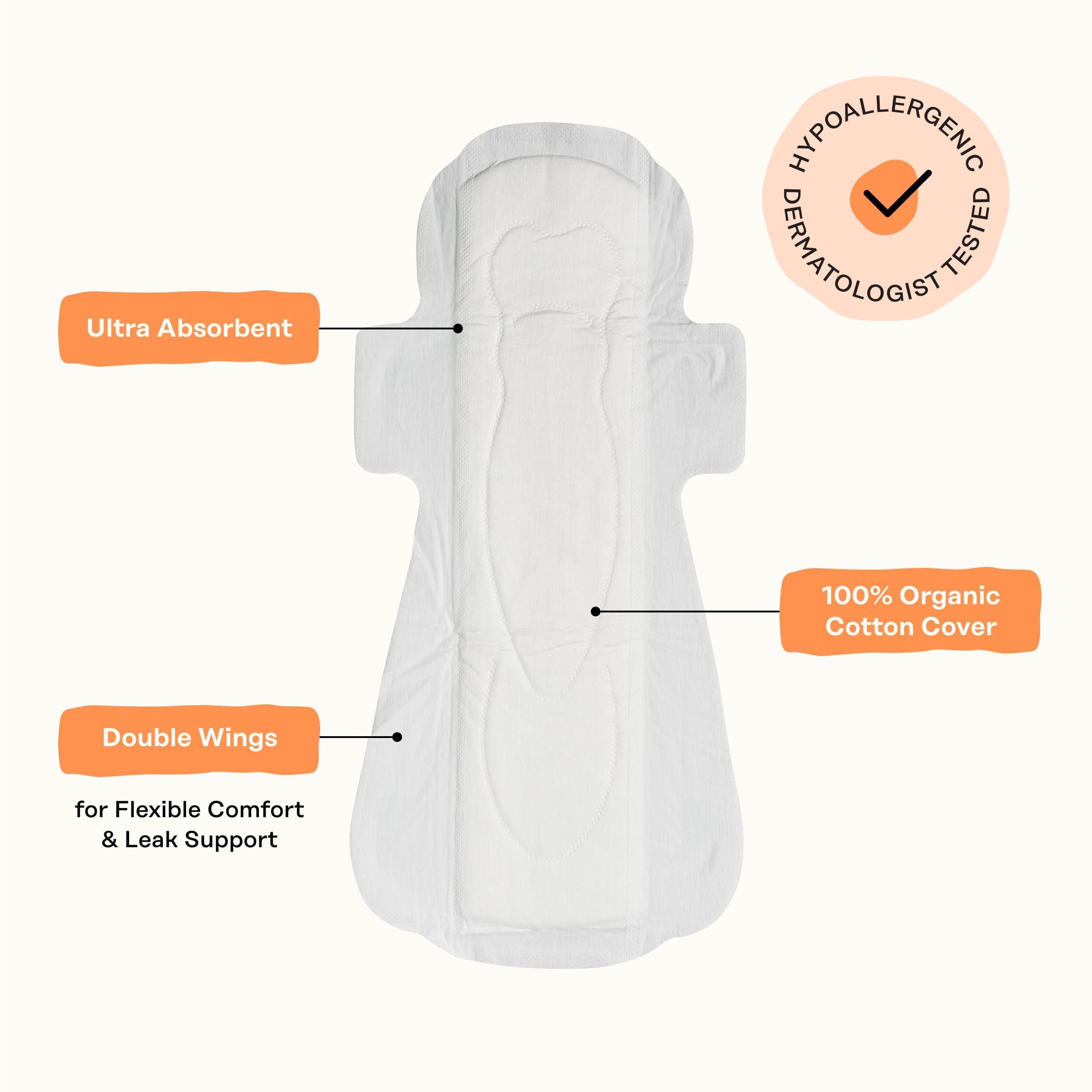 The Honey Pot Company - Sanitary Pads for Women - Non-Herbal Overnight w/Wings - Organic Cotton Cover, & Ultra-Absorbent Pulp Core - Feminine Care - FSA & HSA Eligible - 12 ct - Image 5