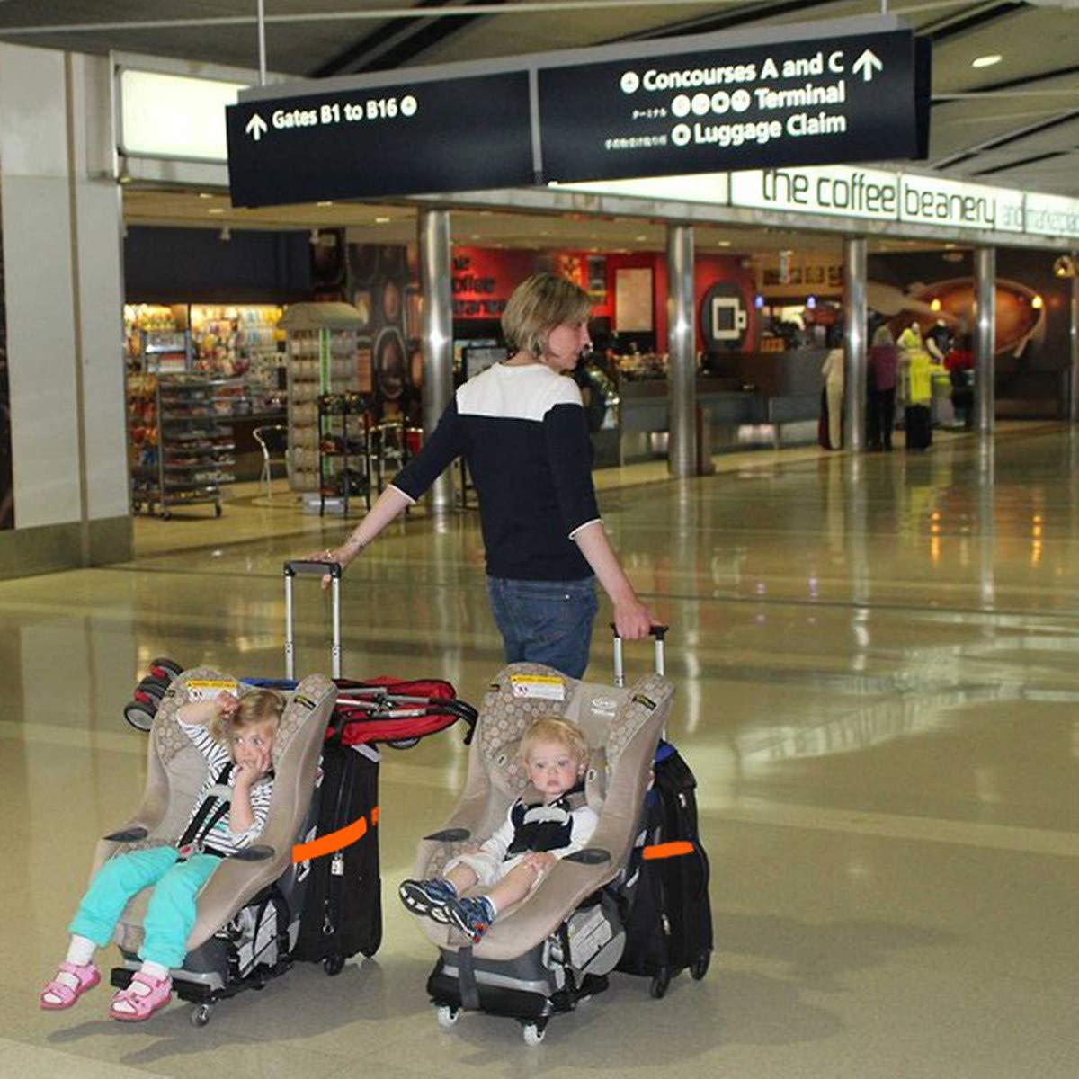Car Seat Belt Strap to Suitcase, Convert Kid Car Seat and Carry-on Luggage to Airport Stroller Carrier,Safe Travel Solution for Transport (Orange) - Image 6