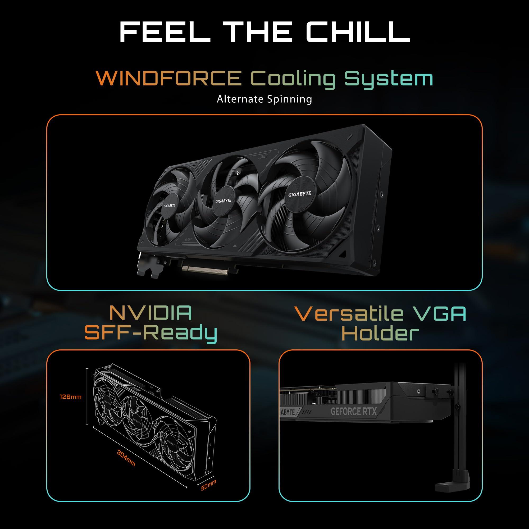 GIGABYTE GeForce RTX 5080 WINDFORCE OC SFF 16G Graphics Card, WINDFORCE Cooling System, 16GB 256-bit GDDR7, GV-N5080WF3OC-16GD Video Card - Image 3