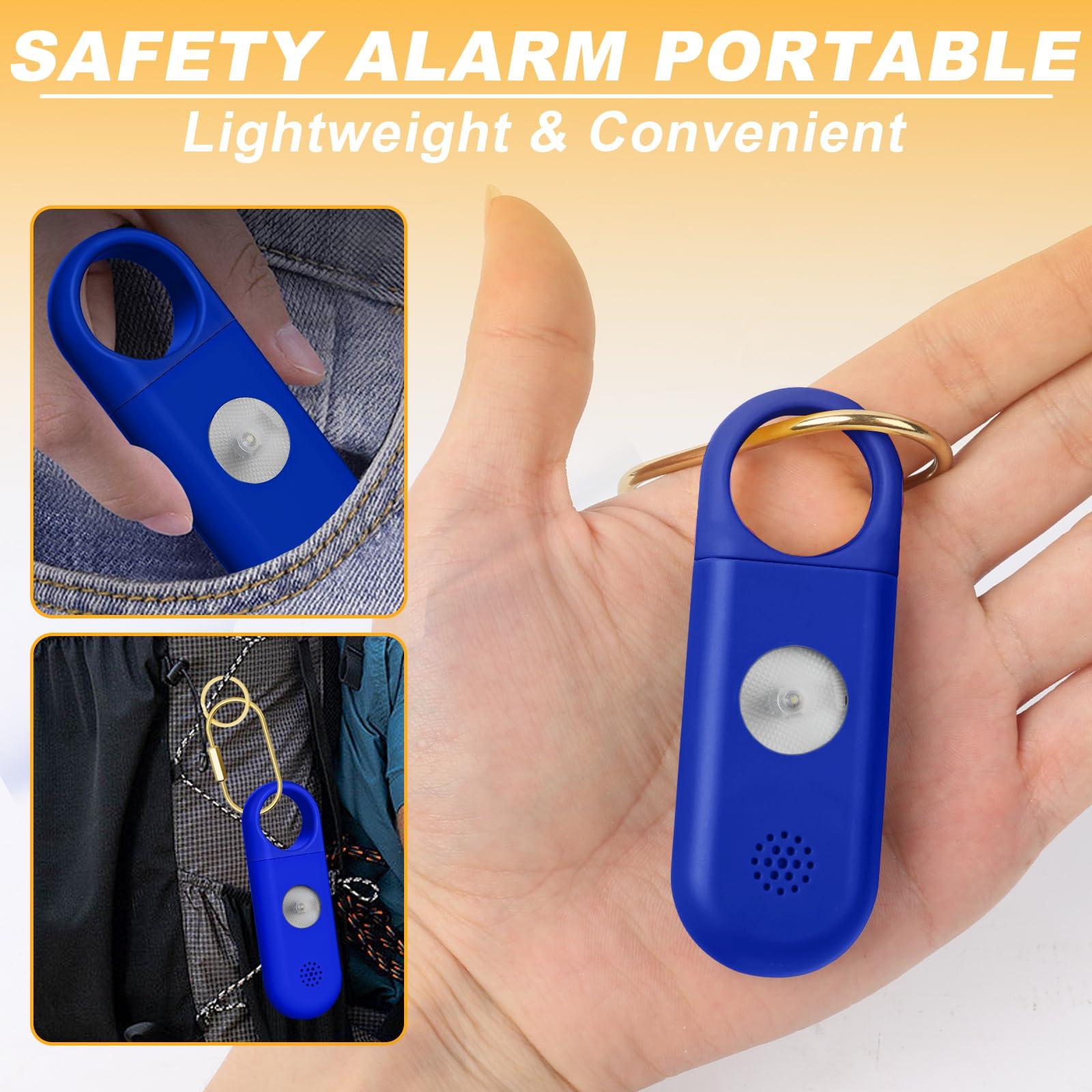 Personal Safety Alarm for Women - 130dB Self Defense Keychains Siren Whistle with Sos LED Strobe Light - Personal Emergency Security Safe Devices Key Chain Alarms for Kids Elderly Blue - Image 6