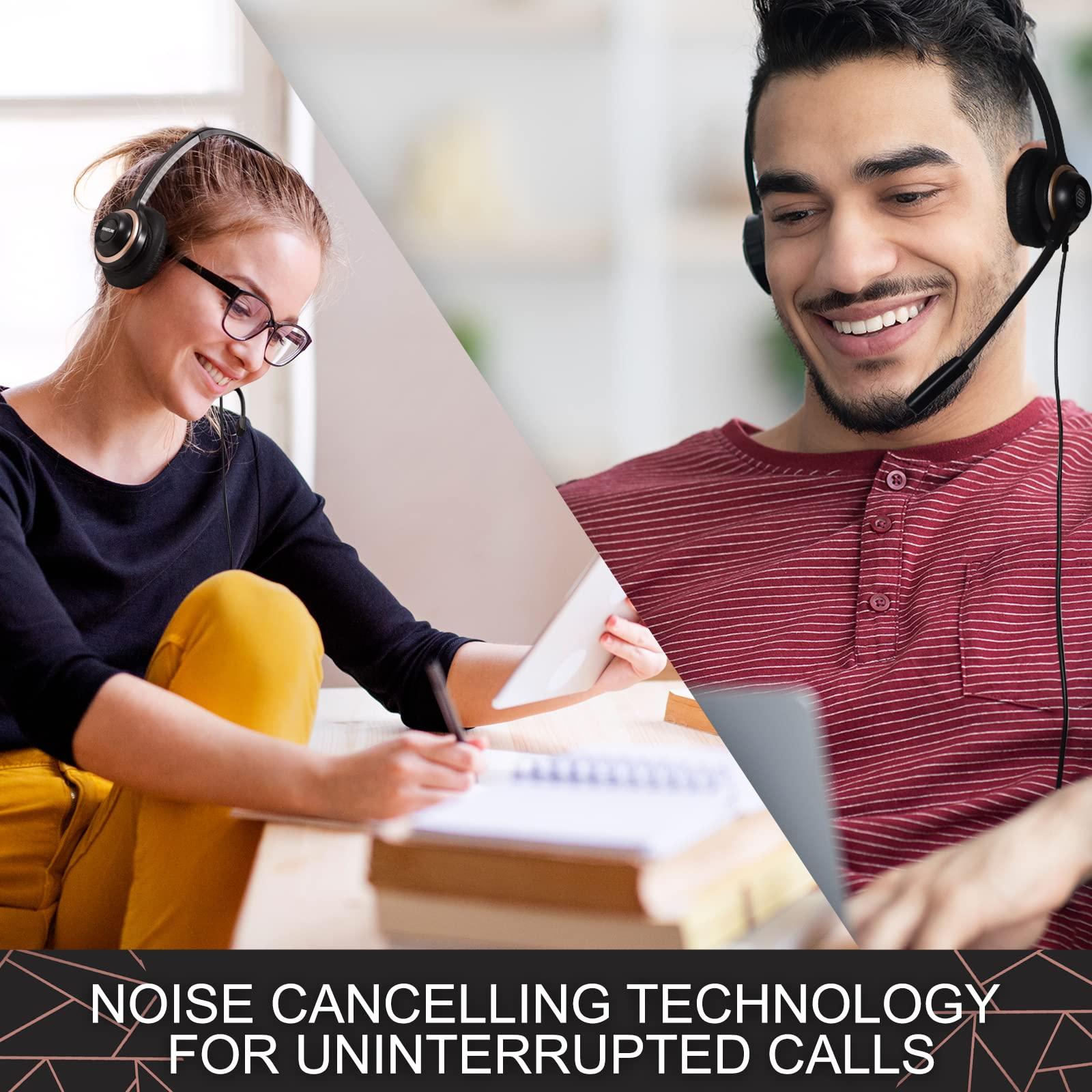 Sonitum Headset with Microphone - Noise Canceling Computer Headset for Office, Meetings, Chat- Comfortable Over-Ear PC Headphones with Rotating Mic- 3.5 Jack for Universal Connectivity (1 Pack) - Image 4