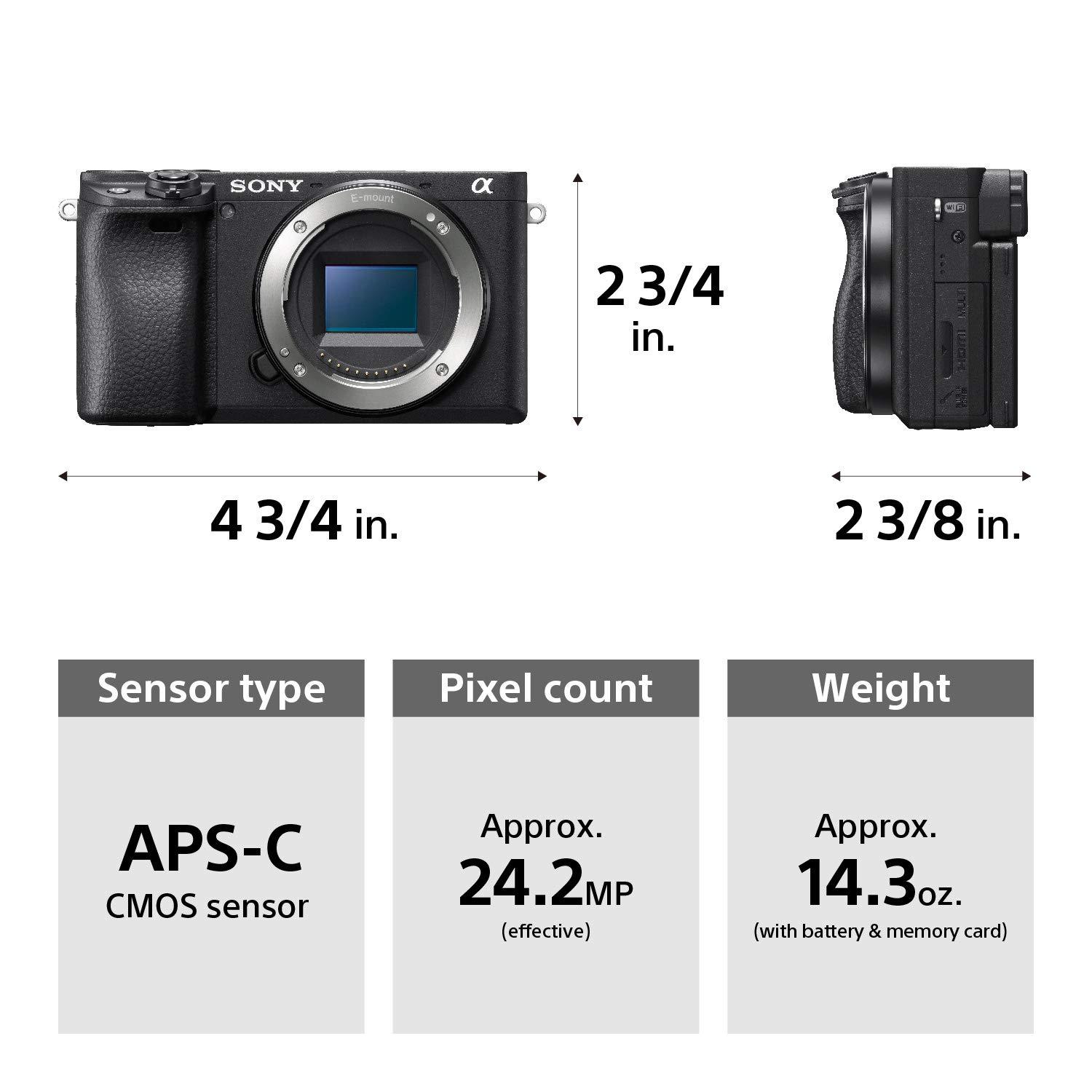 Sony Alpha a6400 Mirrorless Camera: Compact APS-C Interchangeable Lens Digital Camera with Real-Time Eye Auto Focus, 4K Video, Flip Screen & 16-50mm Lens - E Mount Compatible - ILCE-6400L/B, Black - Image 5
