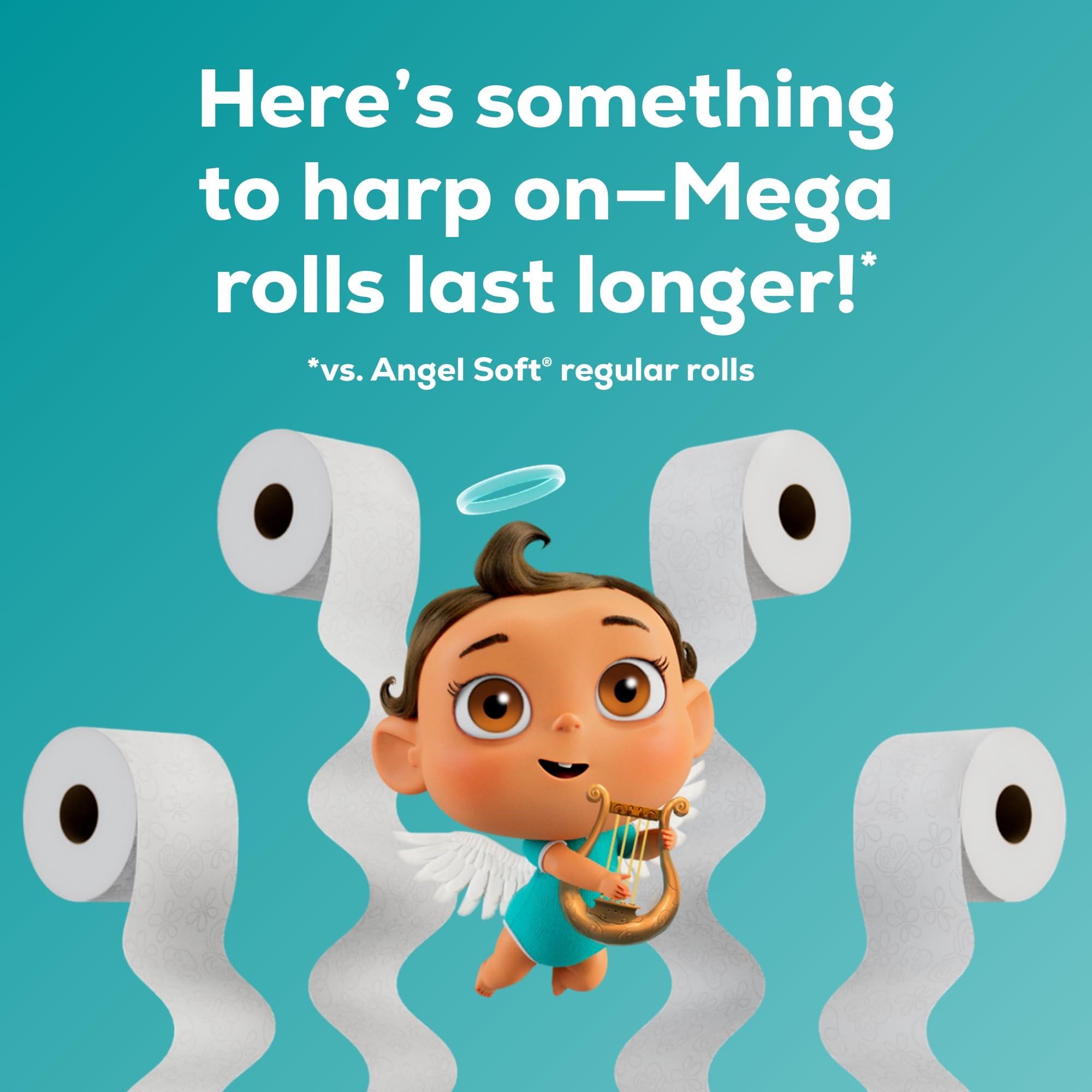 Angel Soft Toilet Paper, 4 Mega Rolls = 16 Regular Rolls, Soft and Strong Toilet Tissue - Image 4
