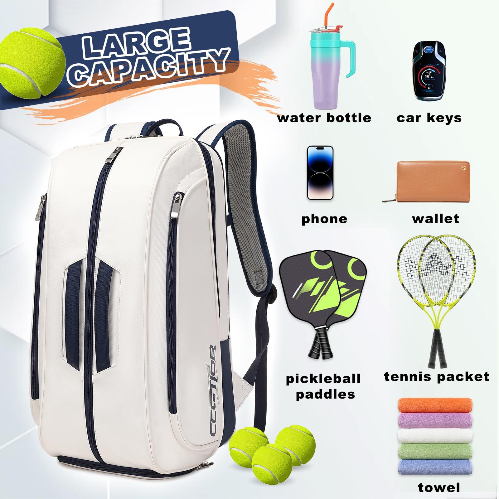 CCGTIOR Multi-Use Beach Tennis Bag For Sport Convertible Padel Backpack With Shoe Compartment, Laptop Sleeve,Fence Hook,Ball Sleeve - Image 4