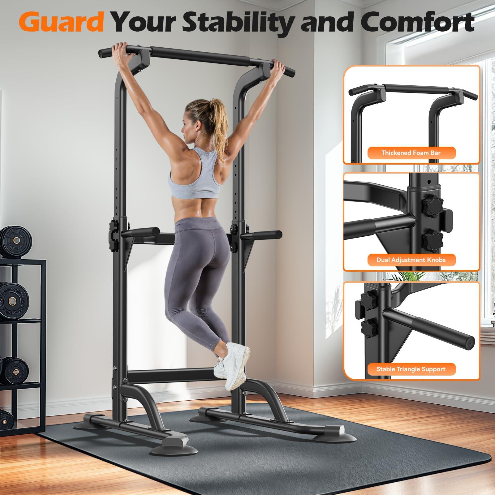 Power Tower Dip Station & Pull-Up Bar for Home Gym – Adjustable Height Strength Training Equipment for Pull-Ups, Dips, Push-Ups & More - Image 6