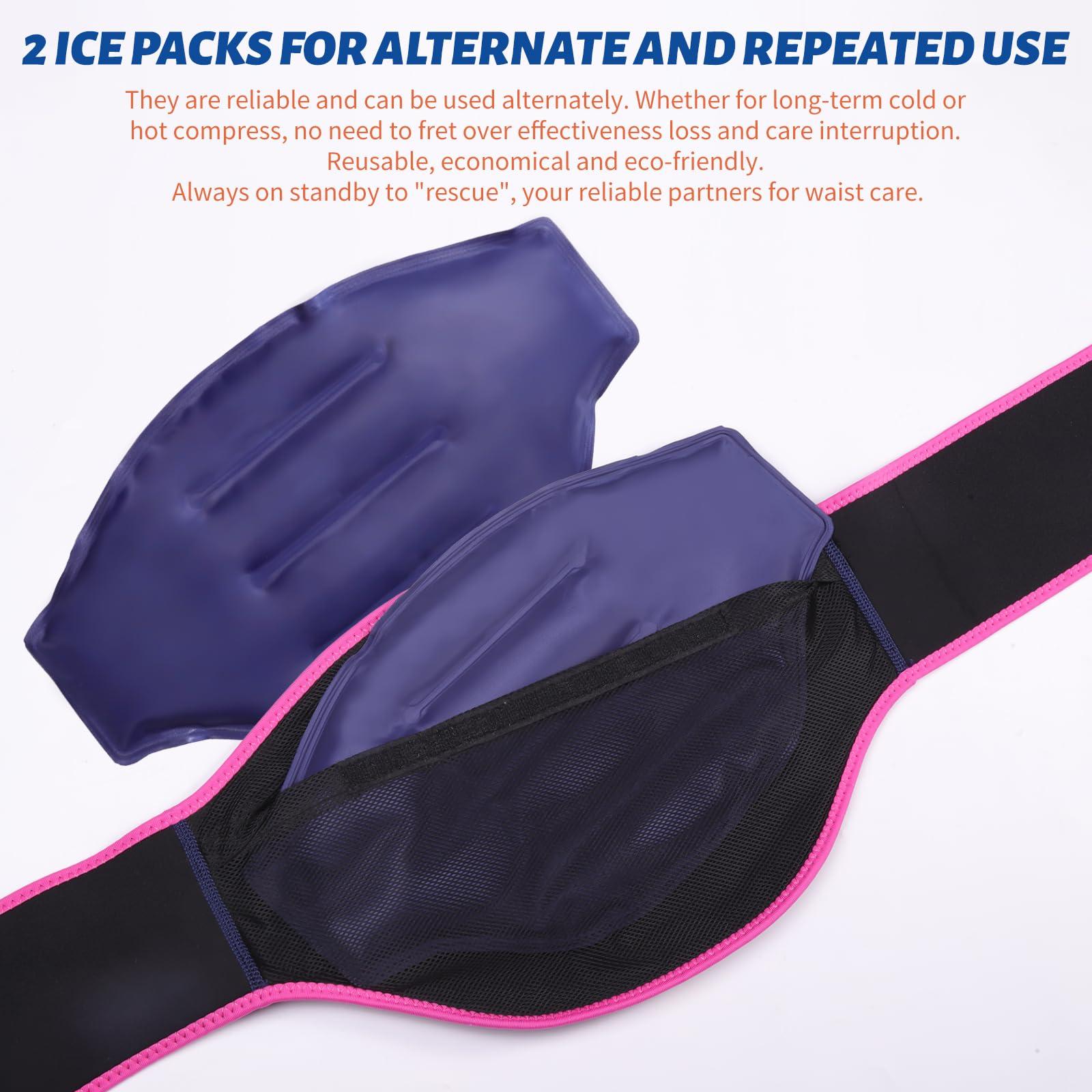 Anbanrey 2 - Pack Back Pain Relief Wrap for Hot & Cold Therapy - Eases Lower Lumbar, Sciatic Nerve, Disc Pain, Coccyx & Tailbone Discomfort - Image 4