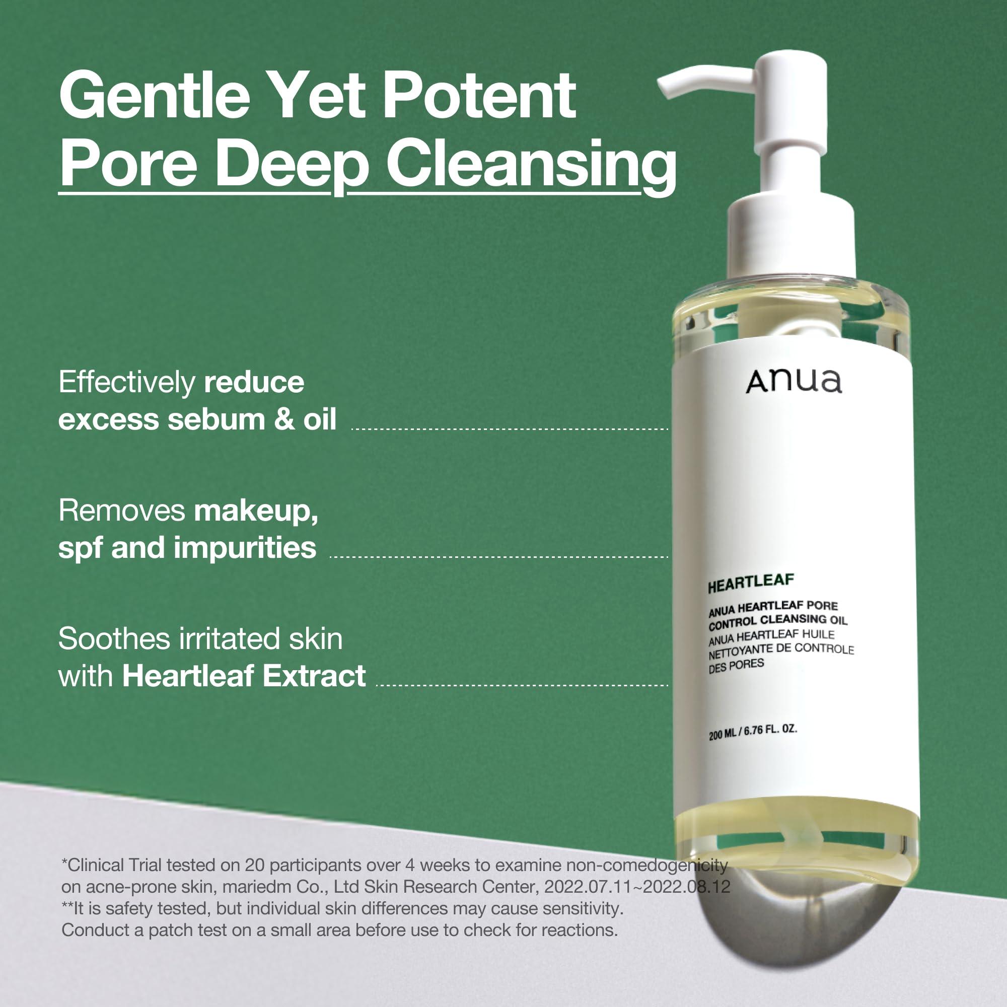 Anua Heartleaf Pore Control Cleansing Oil, Oil Cleanser for Face, Makeup Blackhead Remover, Korean Skin Care 6.76 fl oz(200ml) (original) - Image 4