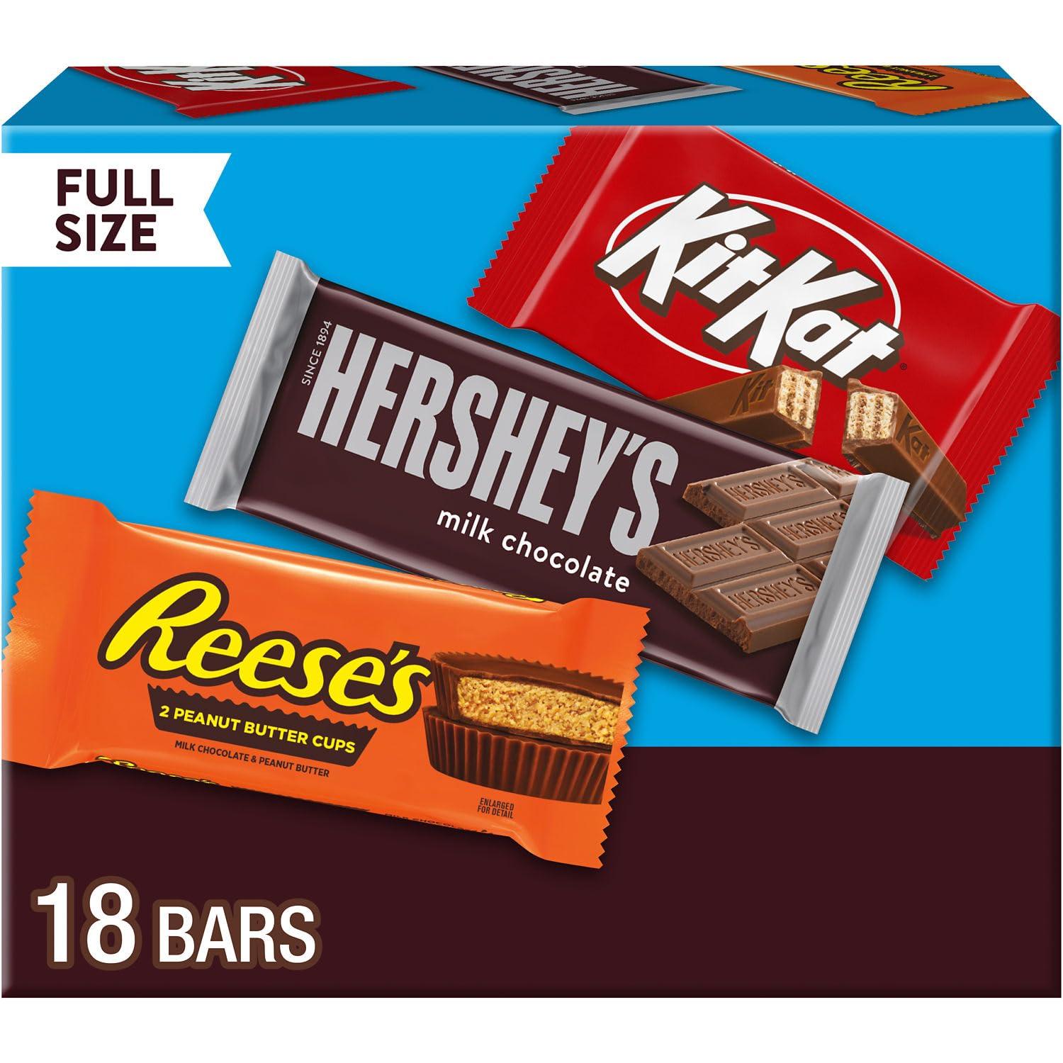 HERSHEY'S, KIT KAT and REESE'S Assorted Milk Chocolate Candy Variety Box, 27.3 oz (18 Count) - Image 2