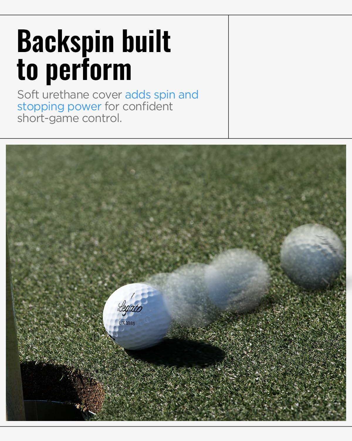 Legato Golf Balls LTX3085 | Designed to Help Golfers Break 90 | Maximized Distance with Soft Feel | 3 Piece | Urethane Cover | 85 Compression - Image 6