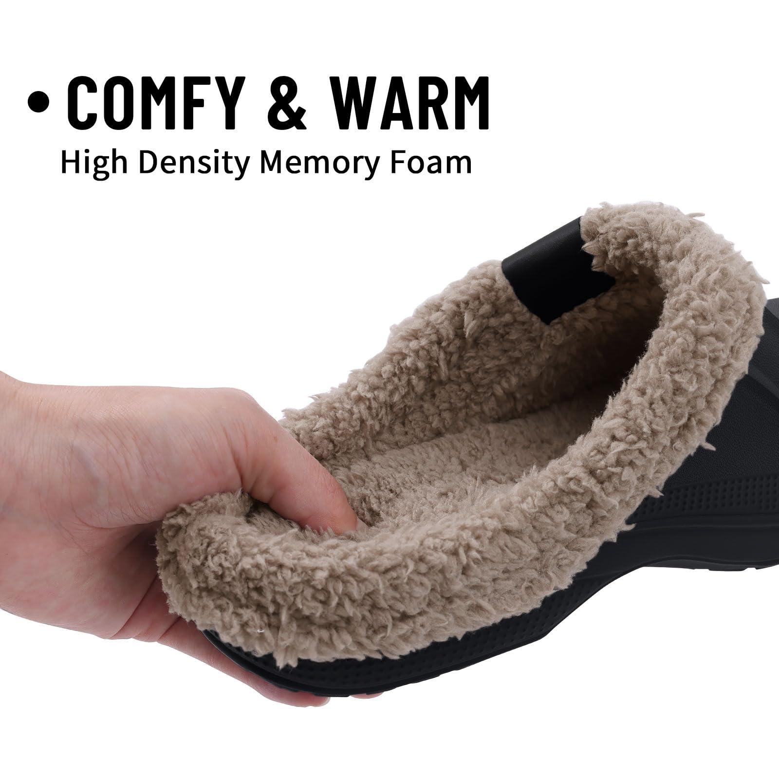 Beslip Classic Fur Lined Clogs Waterproof Winter Fuzzy Slippers for Women Men Indoor and Outdoor - Image 3