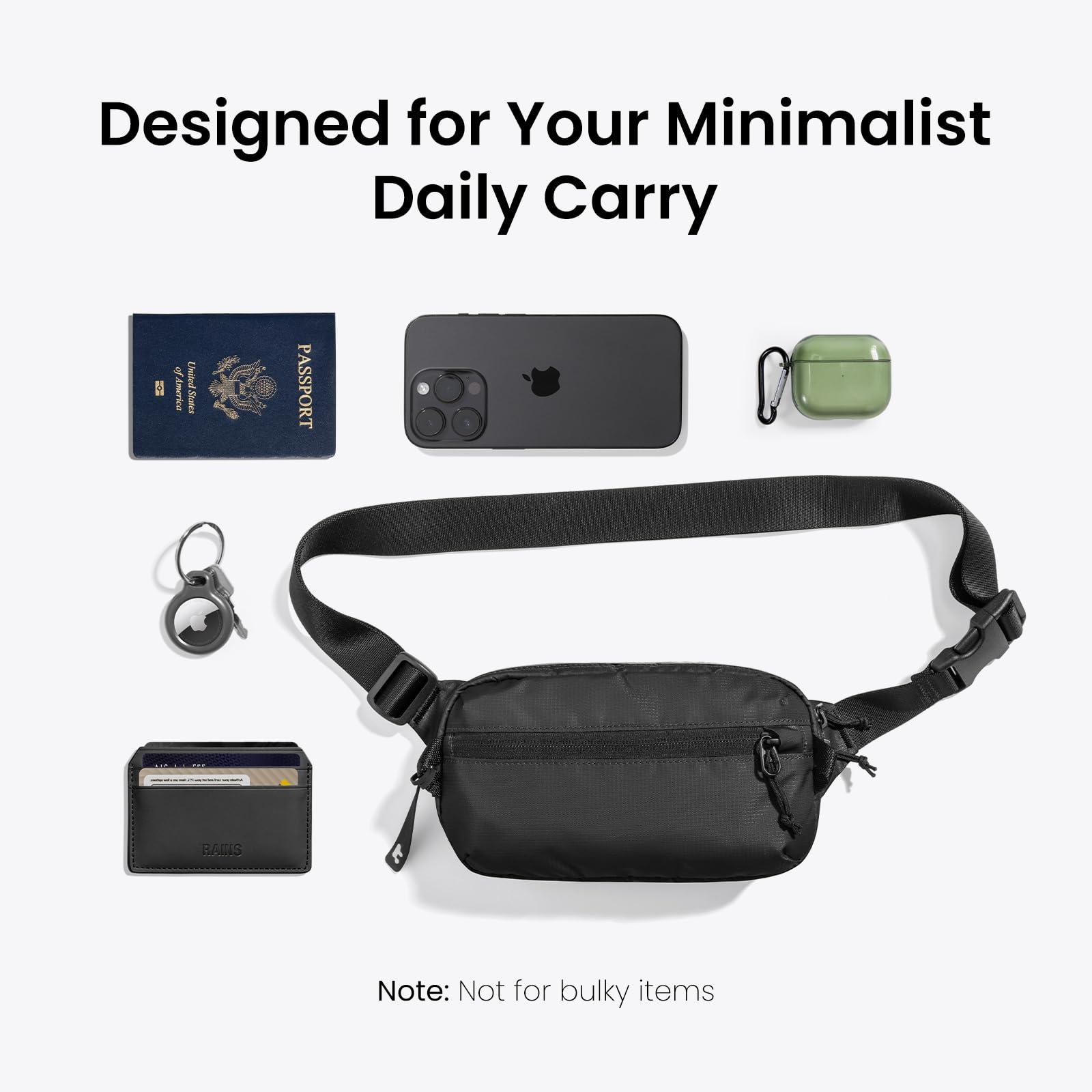 tomtoc 1.5L Sling Bag with RFID Blocking, Crossbody Bag Minimalist Chest Shoulder Pack for Men and Women, Water-resistant Lightweight Casual Waist Fanny Pack for Travel, Daily Use - Image 9