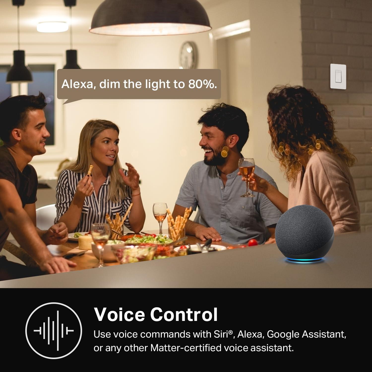 Kasa Smart Dimmer Switch HS220P3, Single Pole, Needs Neutral Wire, 2.4GHz Wi-Fi Light Switch Works with Alexa and Google Home, UL Certified,, No Hub Required, 3-Pack - Image 4