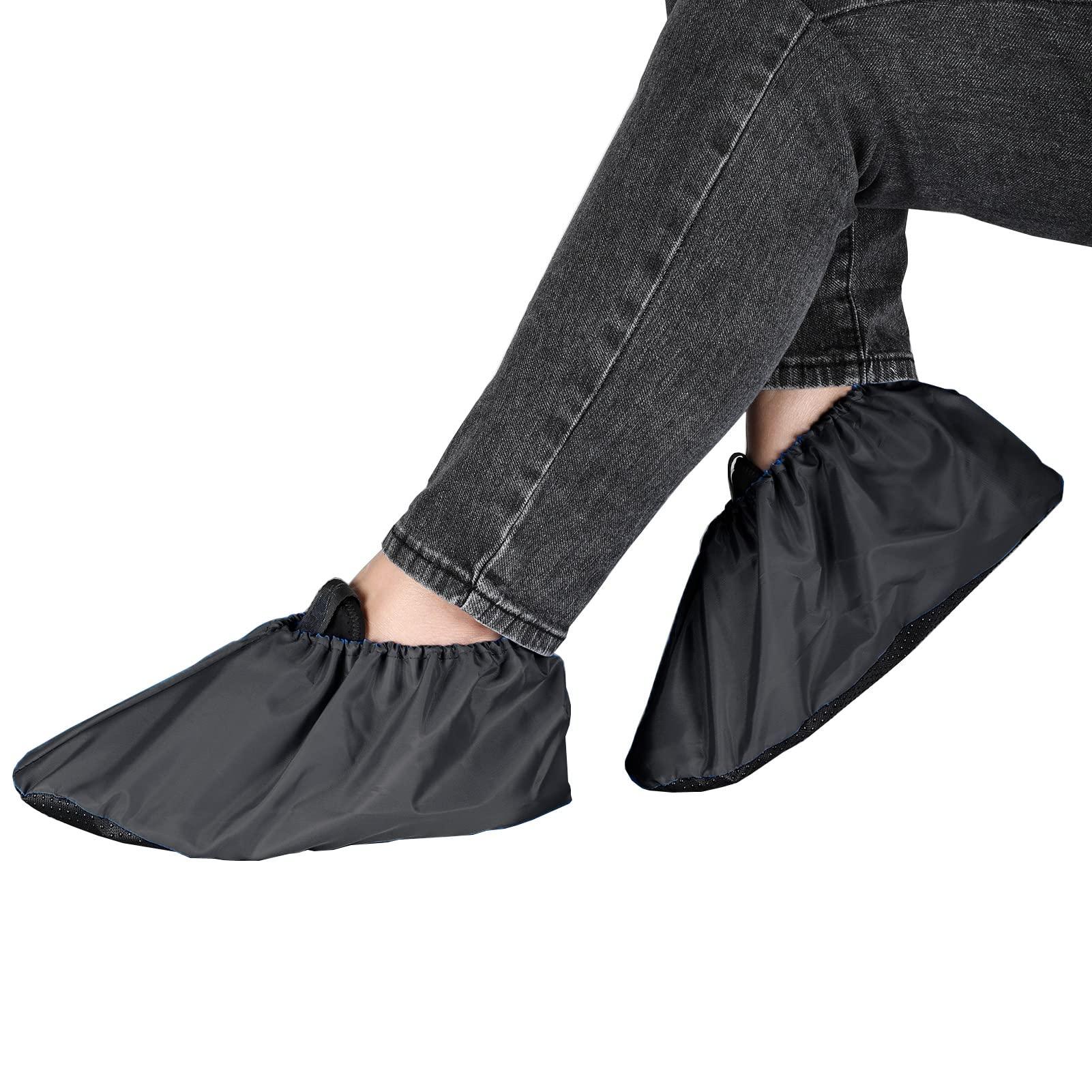 LAKE OF FIRE 5 Pairs Reusable Shoe Covers - Non-Slip, Washable, Heavy-Duty Boot Protectors for Floor and Carpet Protection - Image 3