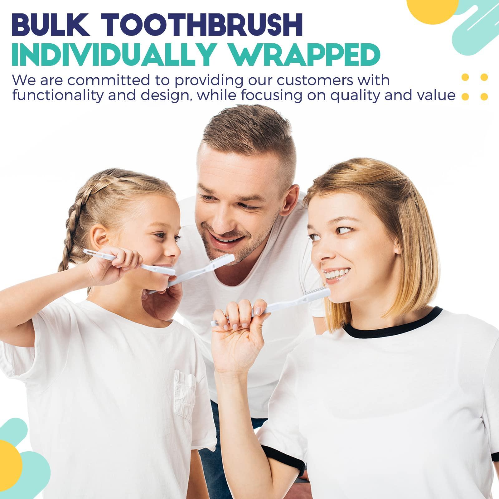 CHENGU 200 Pack Individually Wrapped Disposable Toothbrush Bulk Single Use Toothbrush with Soft Bristle for Women Men Adult Hotels Guest Travel Donation(White) - Image 6