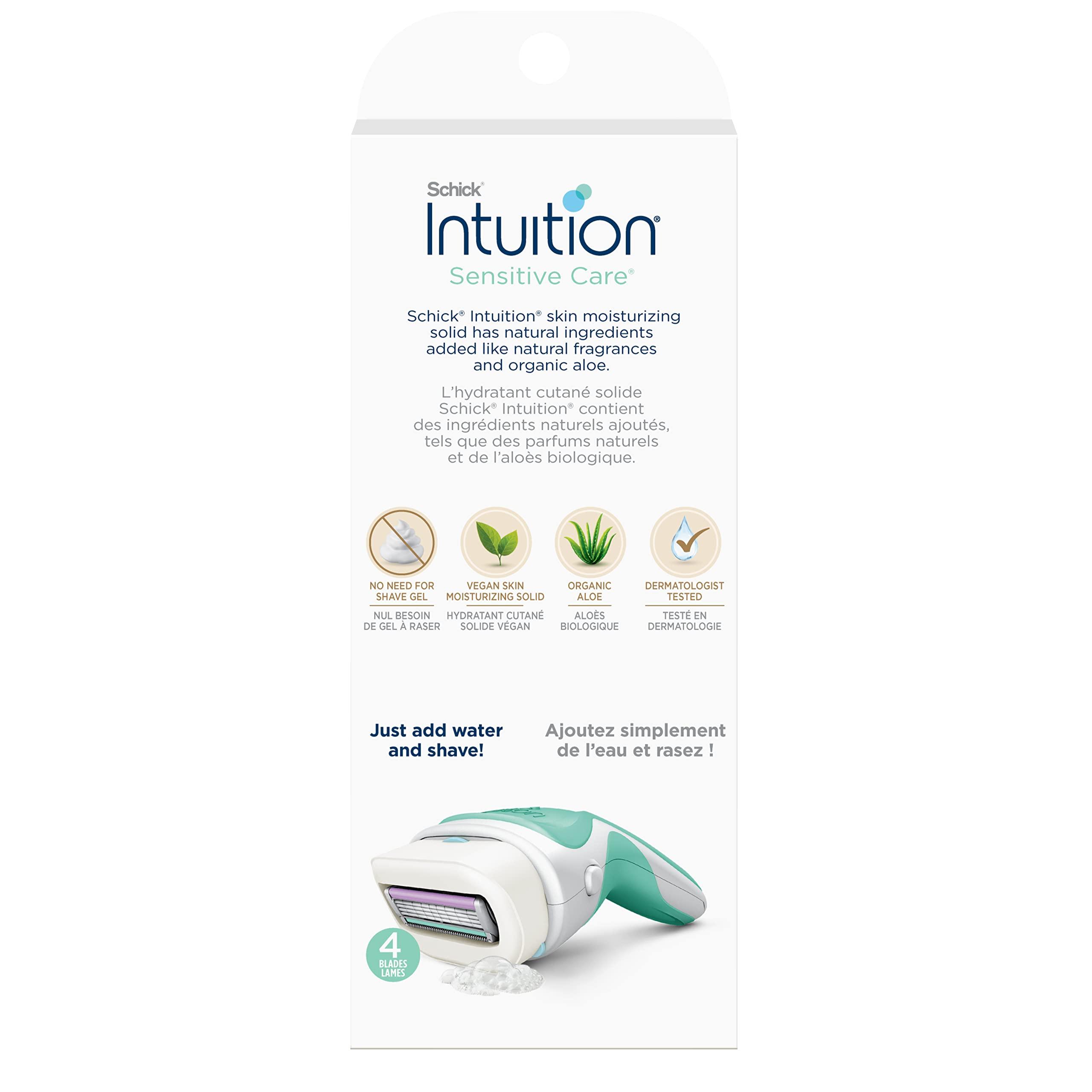 Schick Intuition Razors for Women with Sensitive Skin | 1 Razor & 2 Intuition Razor Blades Refill with Organic Aloe - Image 3