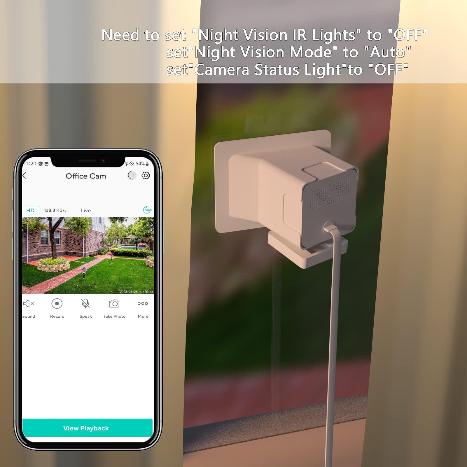 Teccle Angled Window Mount for Wyze Cam v4 Cam V3 , 20 Degrees Tilt ( Up/Down/Left/Right ), Through Window Use Cam v4 v3, Helps You Watch Front Yard and Driveway (White/Pack of 1) - Image 5