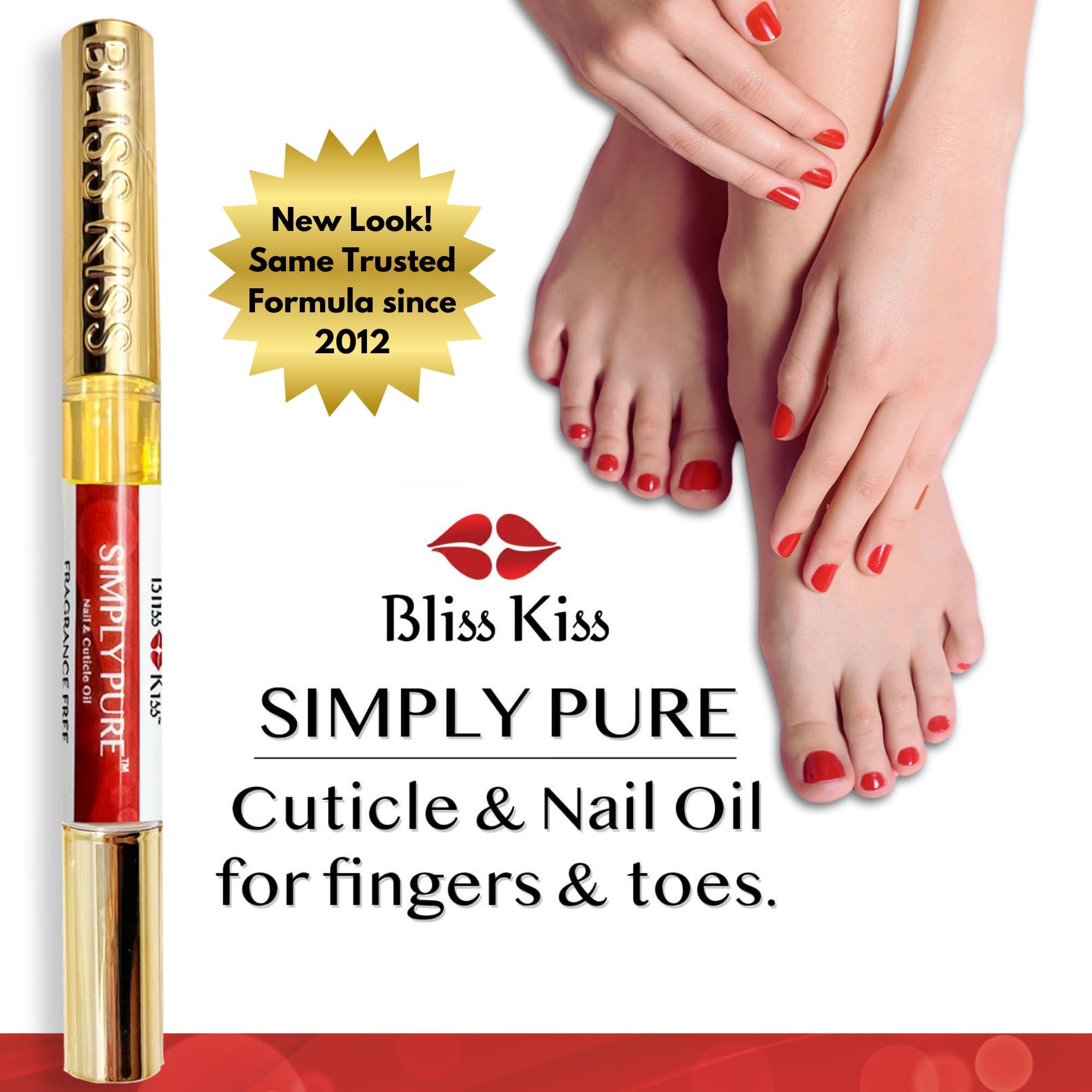 Bliss Kiss | Fragrance Free 4 Nail Oil Cuticle Pens w/Vitamin E & Jojoba⏤Nail Strengthener Nail Growth and Strengthening Serum for Brittle, Peeling, Breaking, Thin nails - Image 3