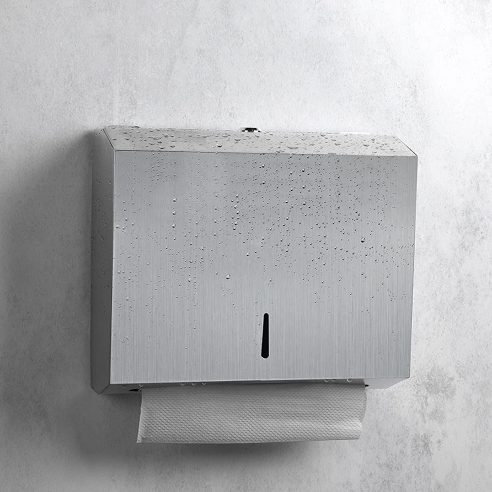 Comercial Paper Towel Dispenser Wall Mount, Stainless Steel Hand Towel Dispenser with Lock, Trifold/C Fold Paper Towel Holder for Bathroom Kitchen Office Public Places, Large Capacity Tissue Holder - Image 6