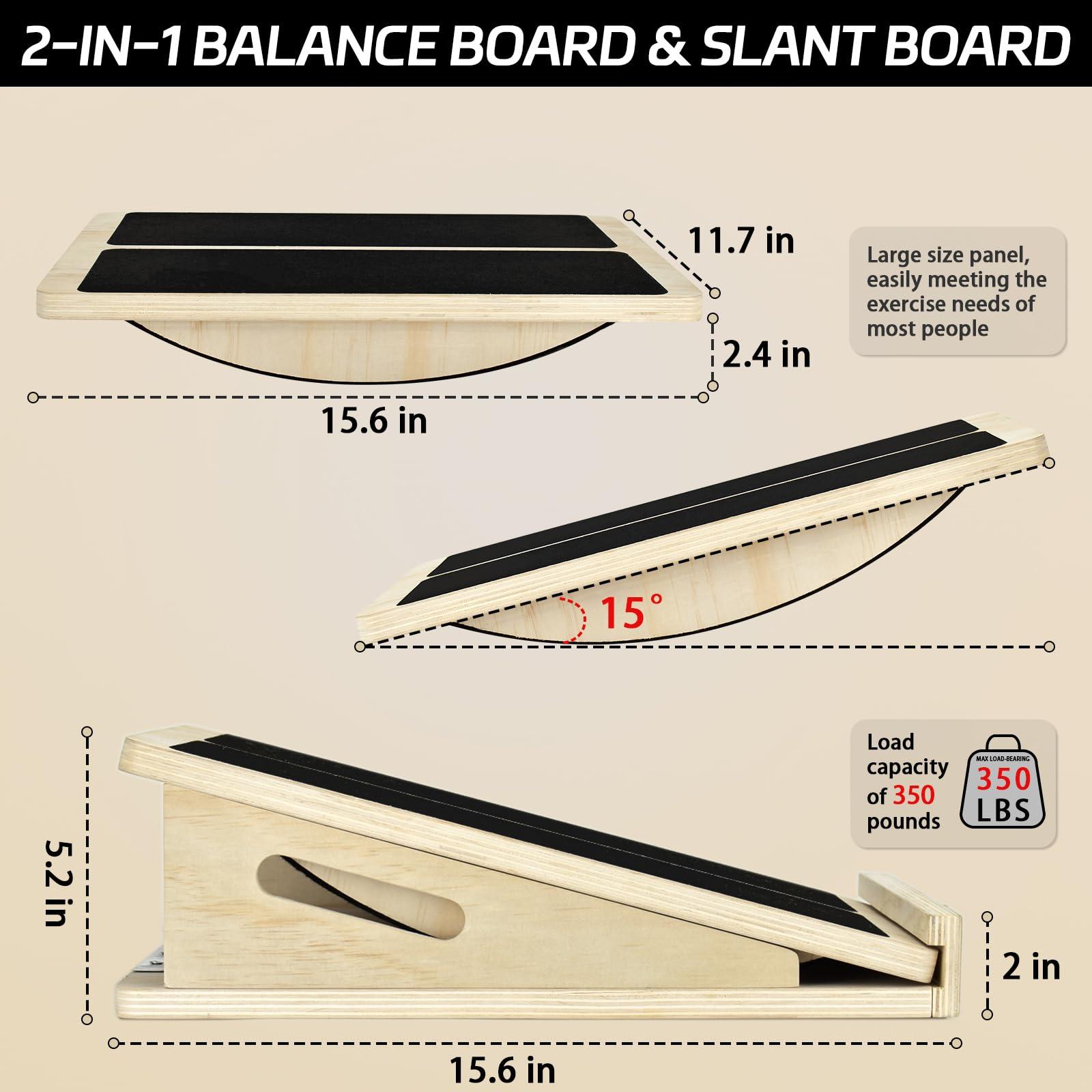 Ultimate Wobble & Slant Board Combo for Balance Training, Calf Stretching, and Core Strength – Perfect for Balance Boards、Wobble Board and Calf Stretcher Enthusiasts - Image 2