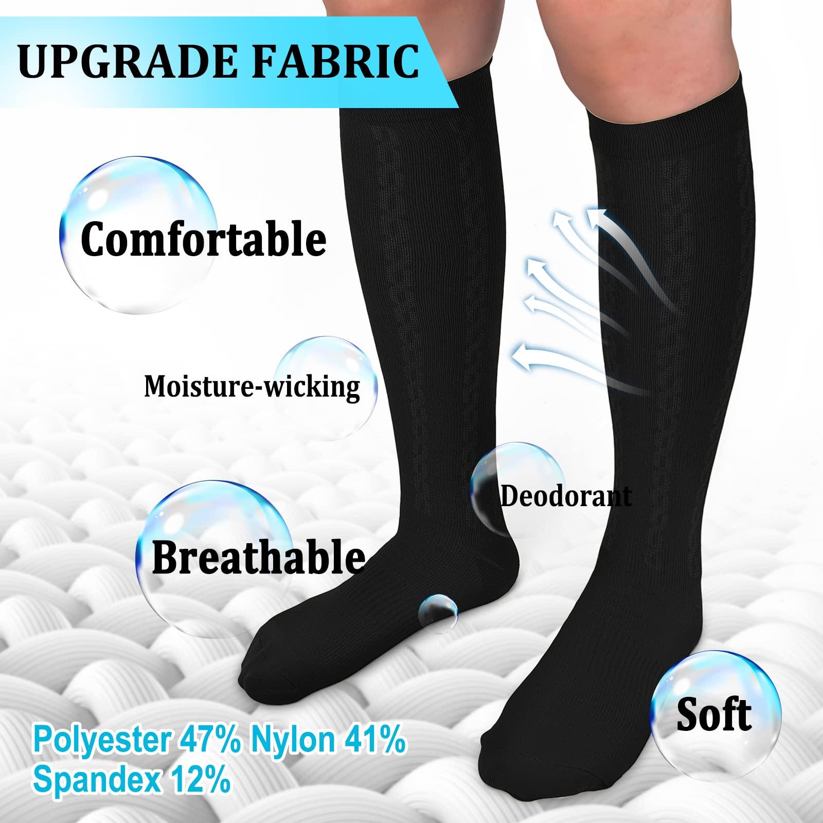 30-40mmHg Medical Graduated Compression Socks for Women&Men Circulation-Knee High Socks for Support,Hiking,Running - Image 3