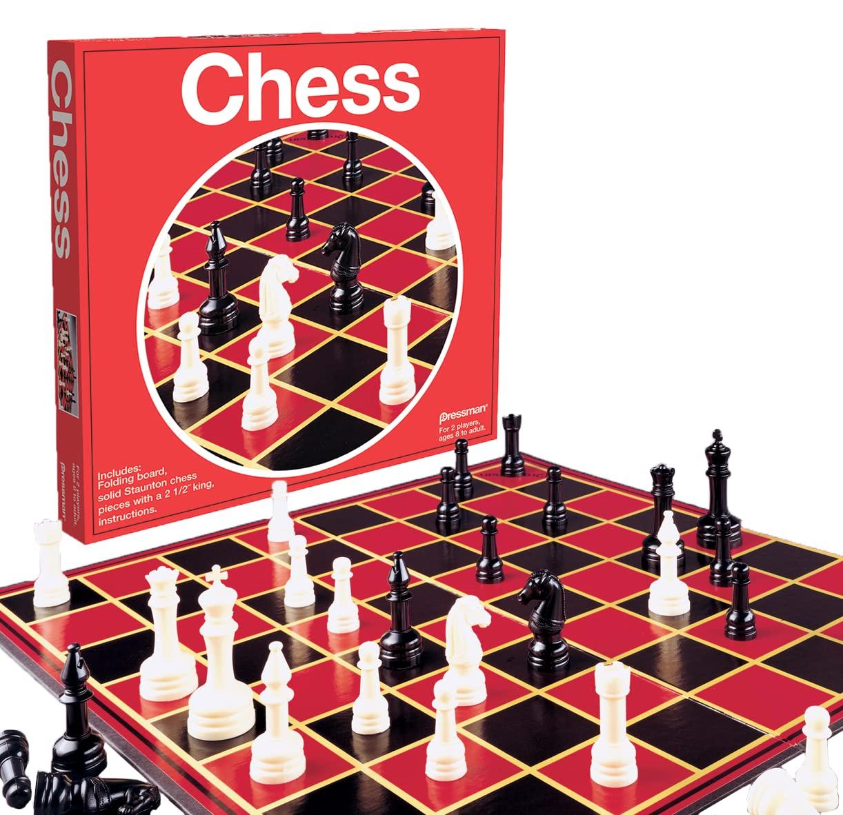 Pressman Toy Chess in Box, Red, 5" - Image 4