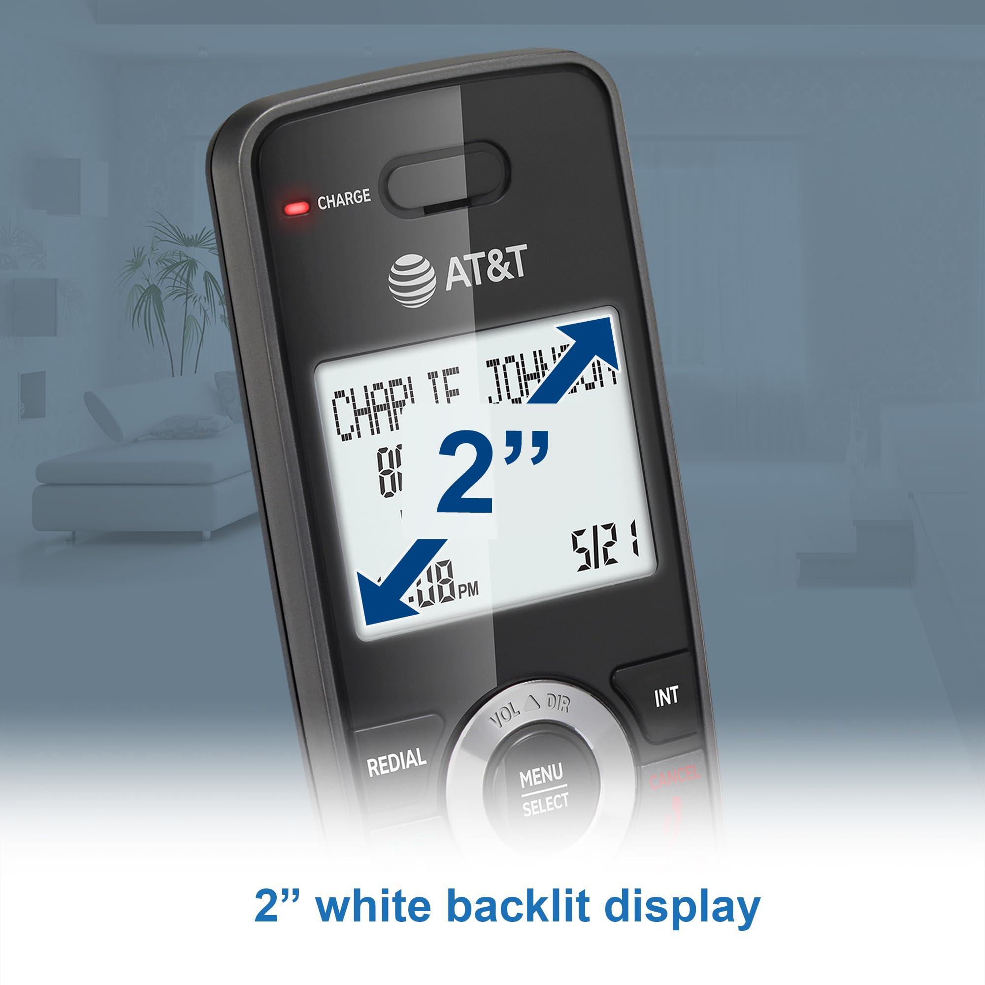 AT&T GL2101-2 DECT 6.0 2-Handset Cordless Home Phone with Call Block, Caller ID, Full-Duplex Handset Speakerphone, 2" White Backlit Display, Lighted Keypad (Graphite & Black) - Image 5