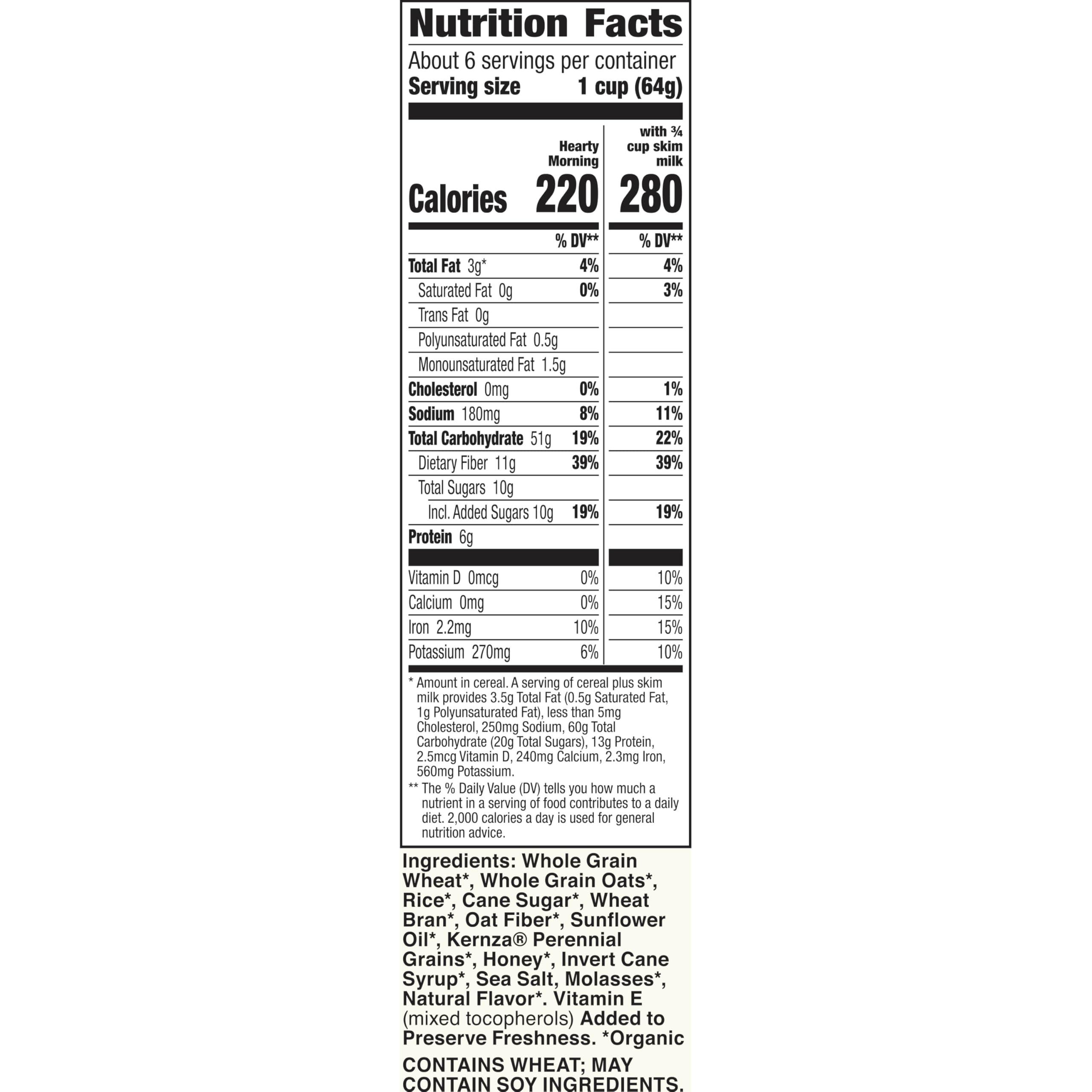 Cascadian Farm Organic Hearty Morning Fiber Cereal, Non-GMO, 14.6 oz. - Image 9