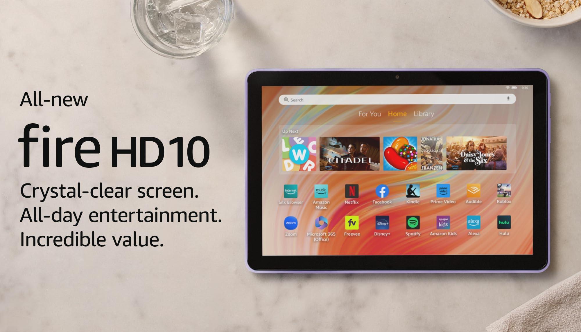 Like-New Amazon Fire HD 10 tablet (newest model) built for relaxation, 10.1" vibrant Full HD screen, octa-core processor, 3 GB RAM, 32 GB, Lilac - Image 8