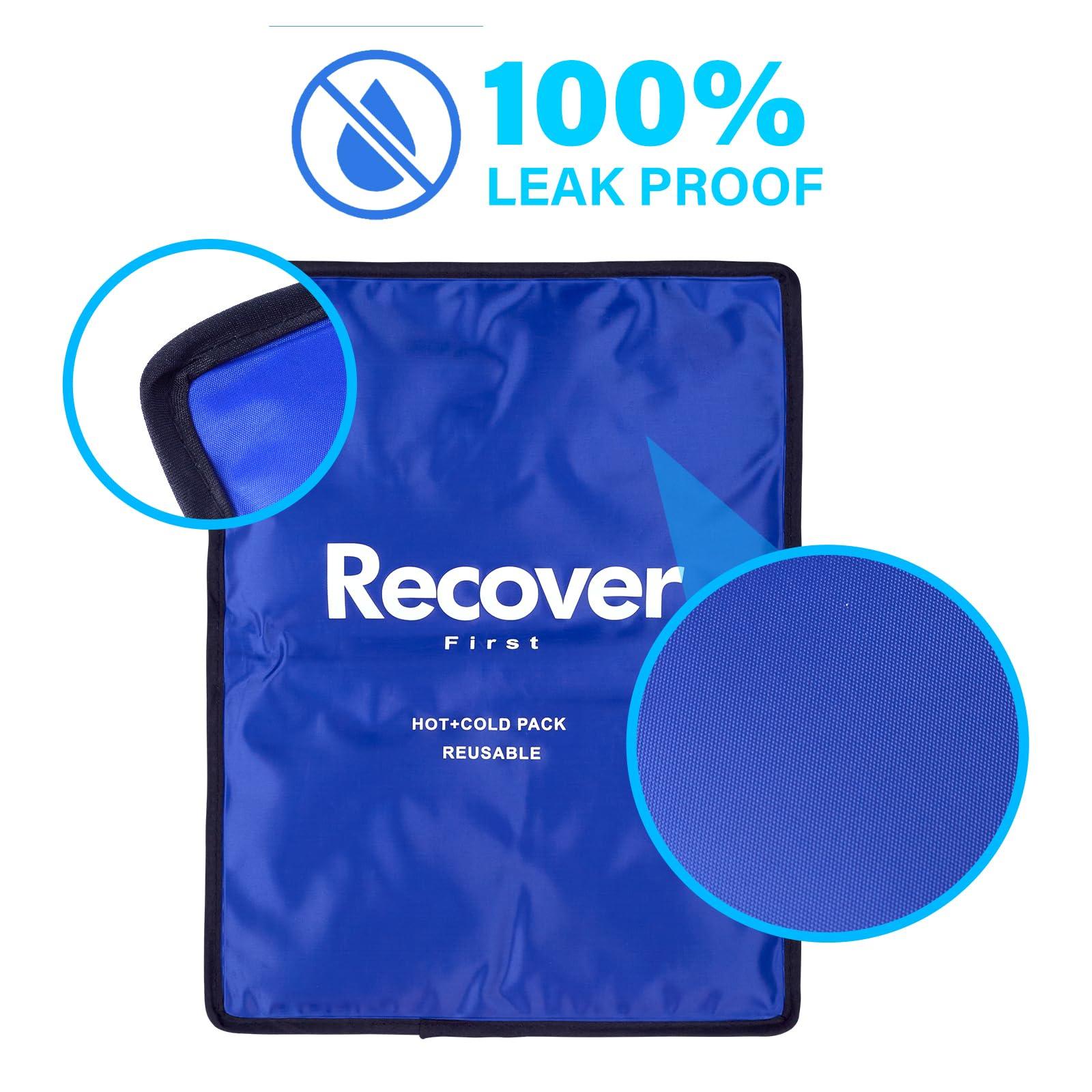 Recover First Large Flexible Gel Ice Pack – Hot & Cold Therapy with 2 Adjustable Straps – Reusable, Leak-Proof & Non-Toxic – for Back, Shoulder, Knee, Ankle, Injury or Post-Surgery Relief - Image 3