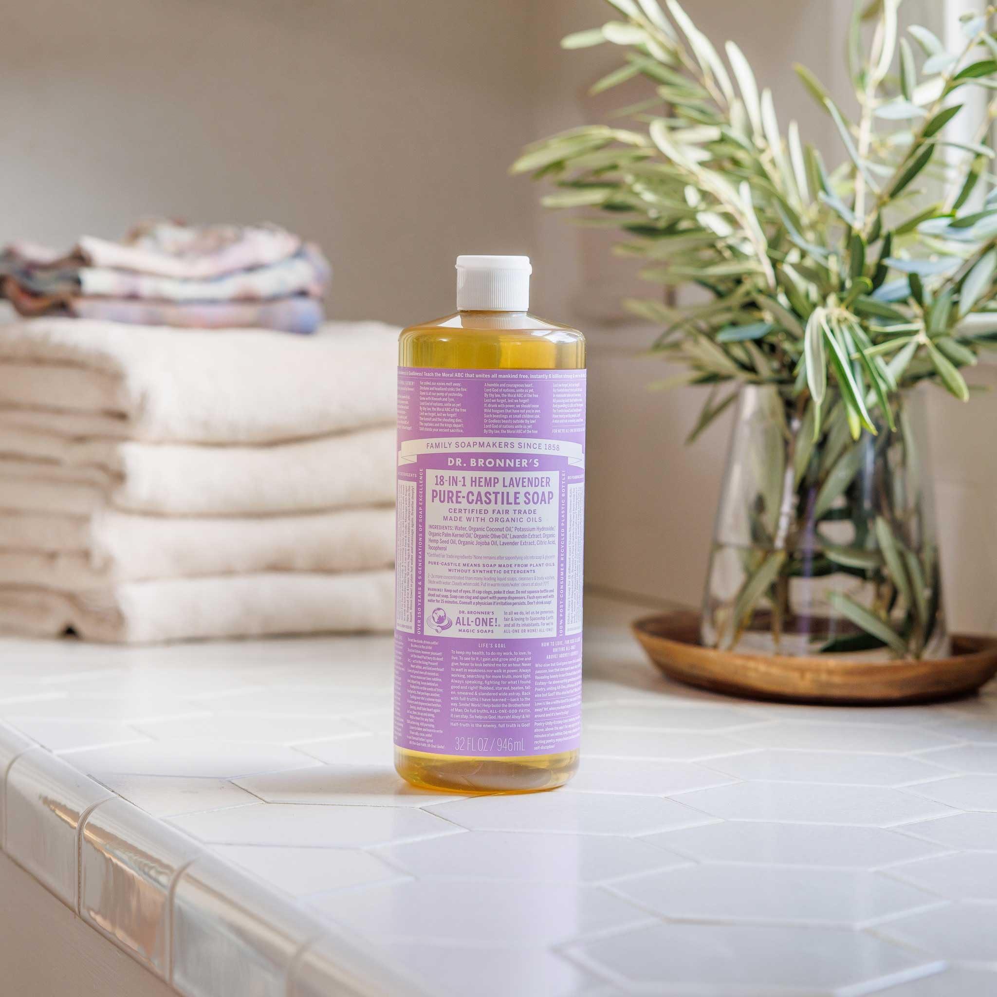Dr. Bronner's Magic Soap - Pure-Castile Liquid Soap (Lavender, 32 ounce, 2-Pack) -Regenerative Organic Certified Oils, 18-in-1 Uses: Body, Hair, Laundry, Pets & Dishes, Concentrated, Vegan, Non-GMO - Image 5