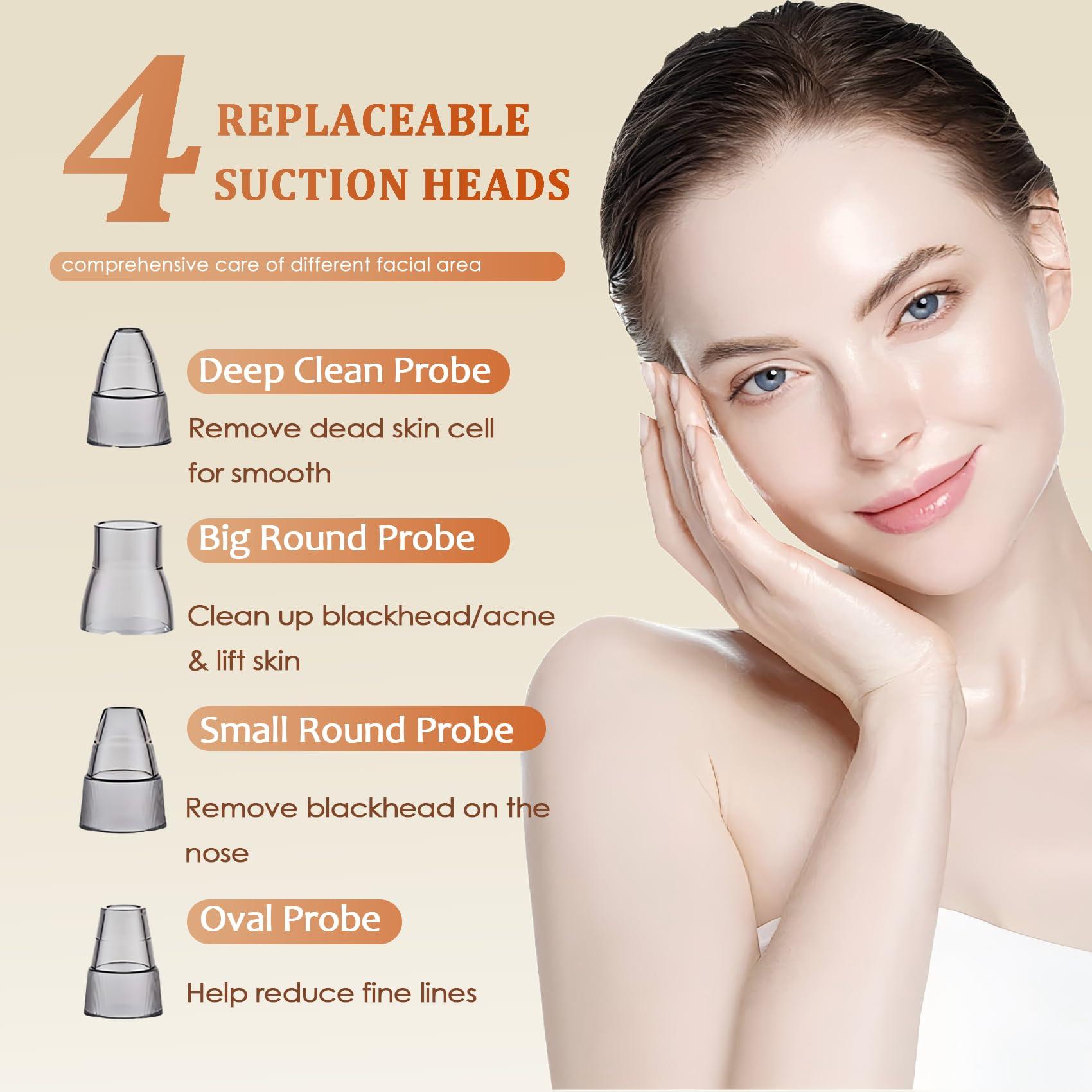 Blackhead Remover Vacuum - Powerful Pore Vacuum for Cleansing, Blackhead Extractor with 3 Adjustable Suction Levels, 4 Blackhead Removal Tools, USB Rechargeable，Suitable for Women and Men - Image 4