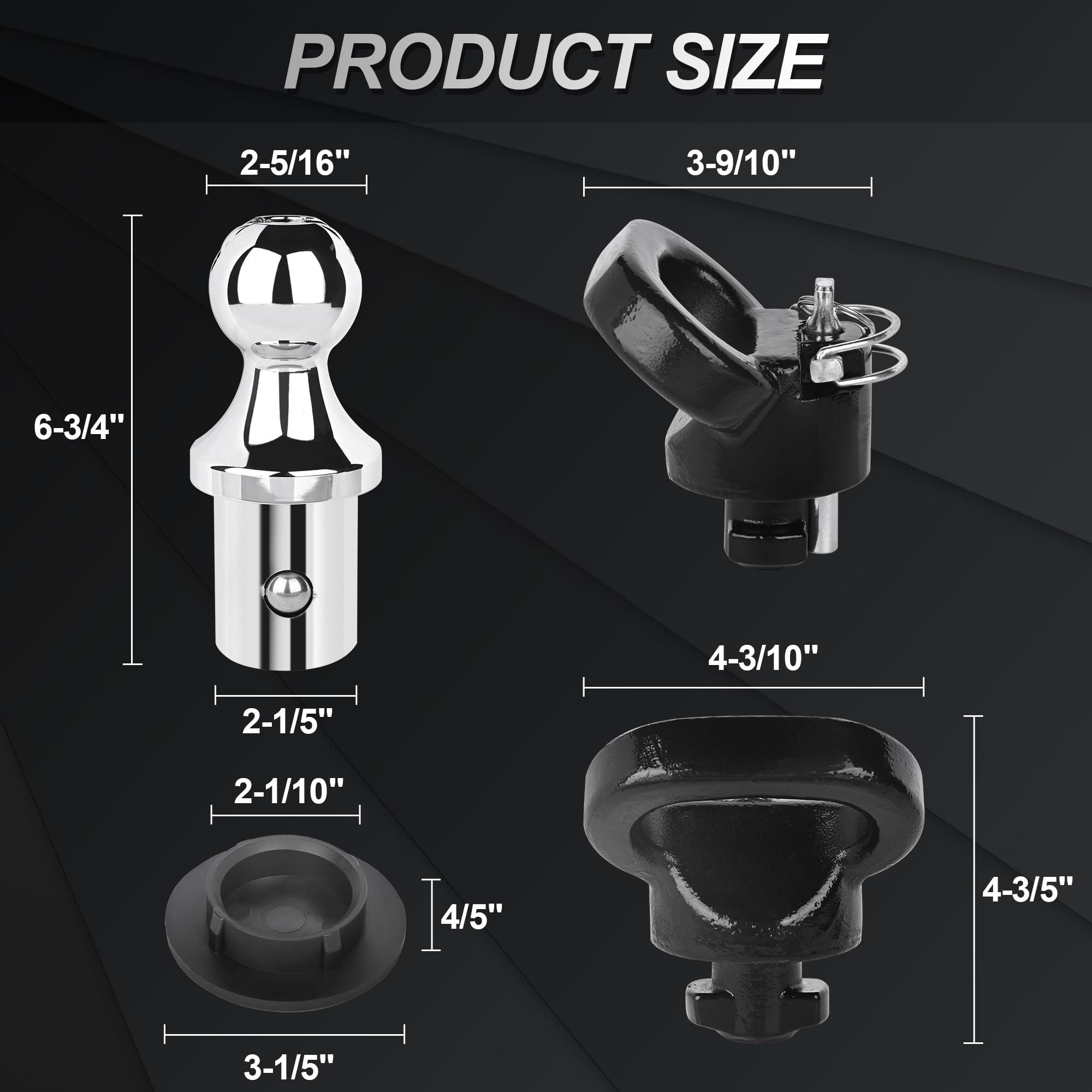 60618-Puck System Gooseneck Hitch Ball Kit with Box, 2-5/16” Ball for Truck Bed with 2 Gooseneck Safety Chain Anchors, 38,000 lbs GTW / 7,500 lbs VTW, Compatible with 2013-2024 Dodge RAM 2500 and 3500 - Image 3