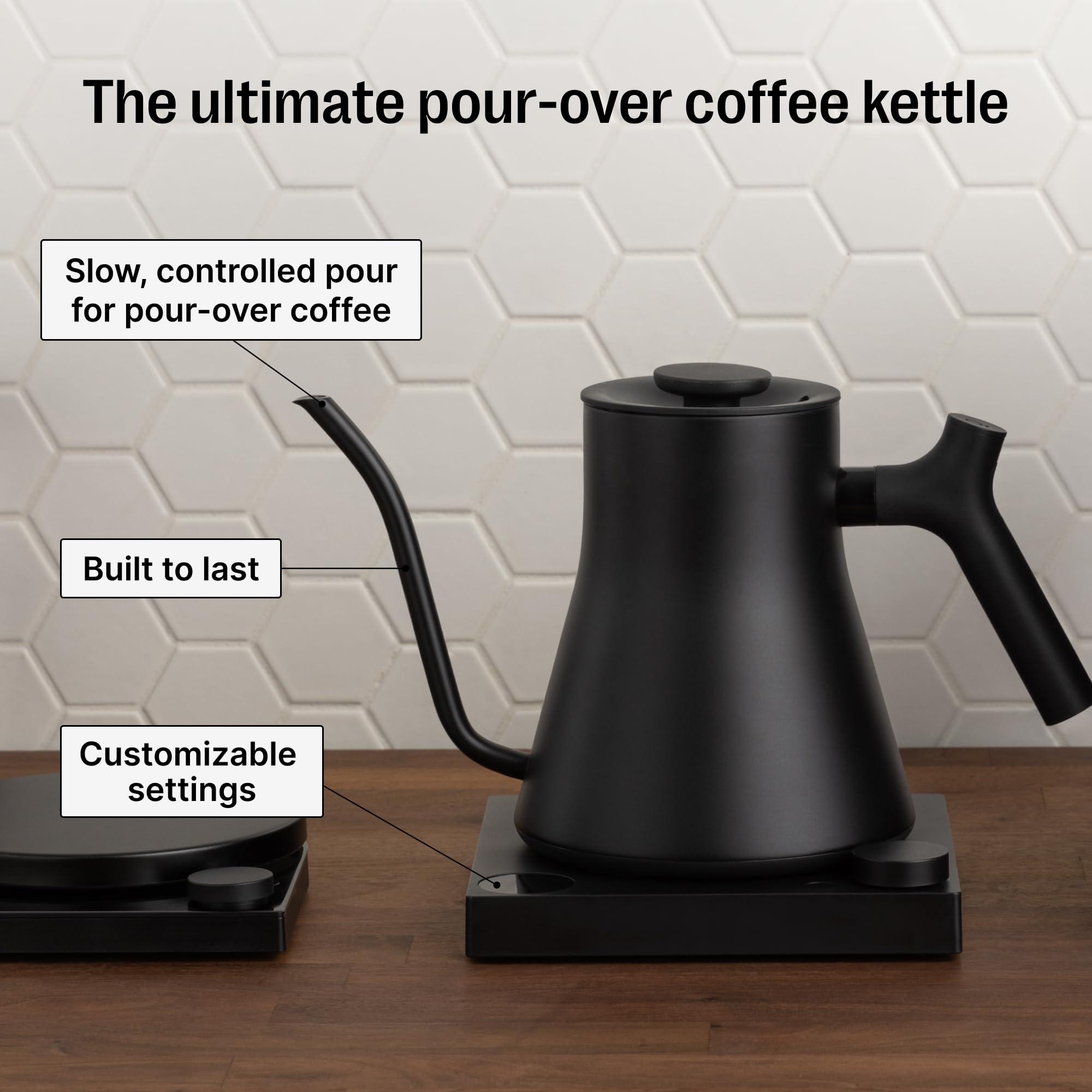 Fellow Stagg EKG Pro Electric Gooseneck Kettle 0.9 Liter, Temperature Control, Built-in Brew Timer, Scheduling, Pour-Over Coffee, Tea Pot, Stainless Steel, Stone Blue with Walnut Wood Handle - Image 5