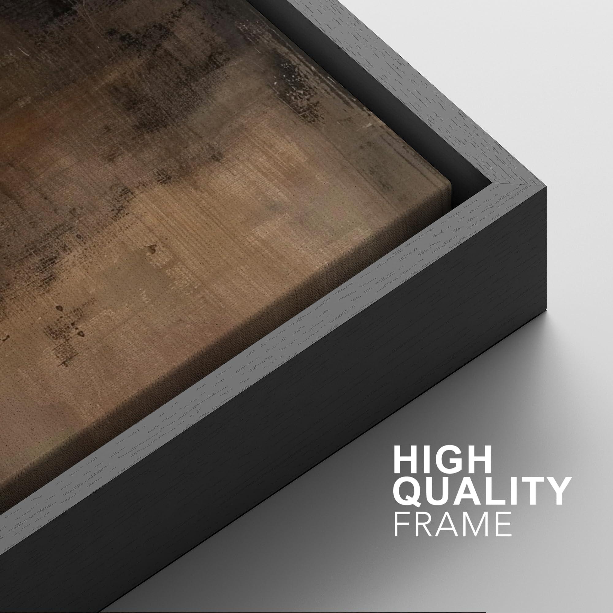 SIGNFORD Framed Canvas Print Wall Art Set Abstract Earthy Tones Modern Minimalist Abstract Shapes Illustration Modern Art Decorative Nordic Nature for Living Room, Bedroom, Office - 24"x36"x2 Black - Image 5
