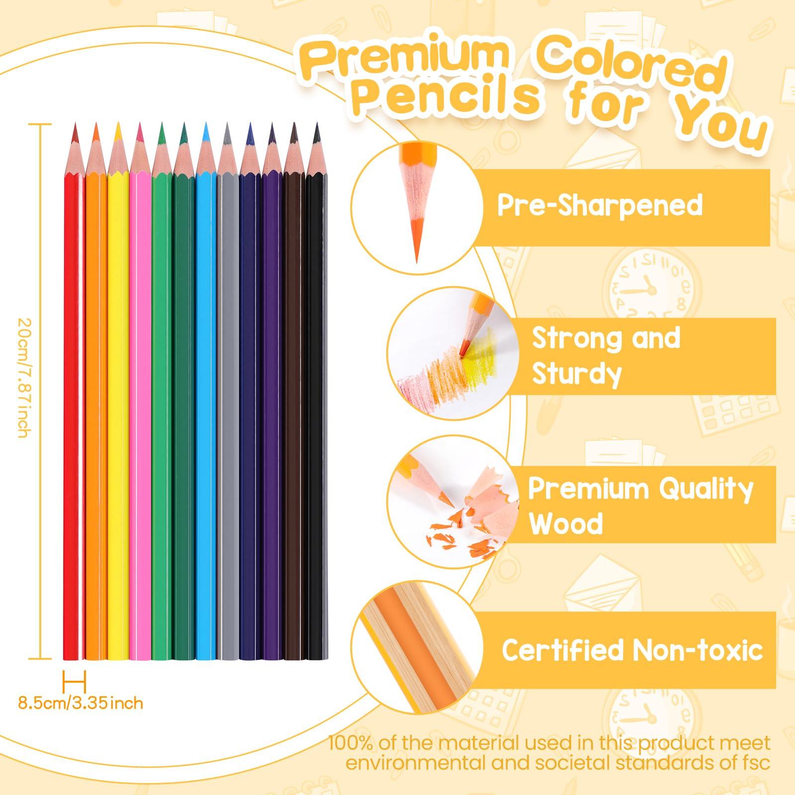 240 Packs Colored Pencils Bulk Classroom, Colored Pencils for Kids 12 Assorted Colors, Coloring Pencil Set Plus 24 Sharpeners, Pre-sharpened Color Pencils, Back to School Supplies Bulk for Teachers - Image 4