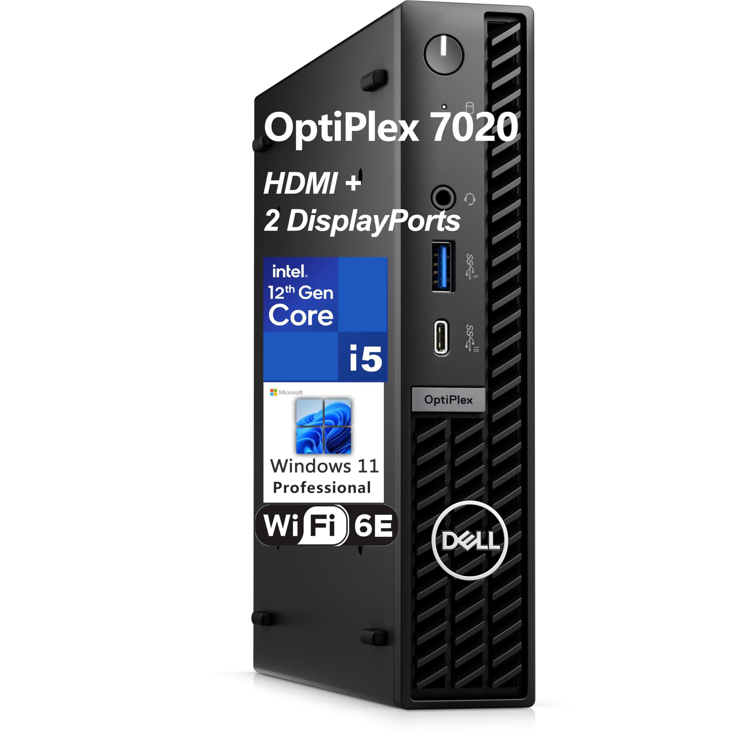 Dell OptiPlex 7020 MFF Mini PC 7000 Micro Form Factor Business Desktop Computer, Intel 6-Core i5-12500T (Beat i7-11700T), 32GB DDR5 RAM, 1TB PCIe SSD, WiFi 6E, HDMI + 2 DisplayPorts, Windows 11 Pro